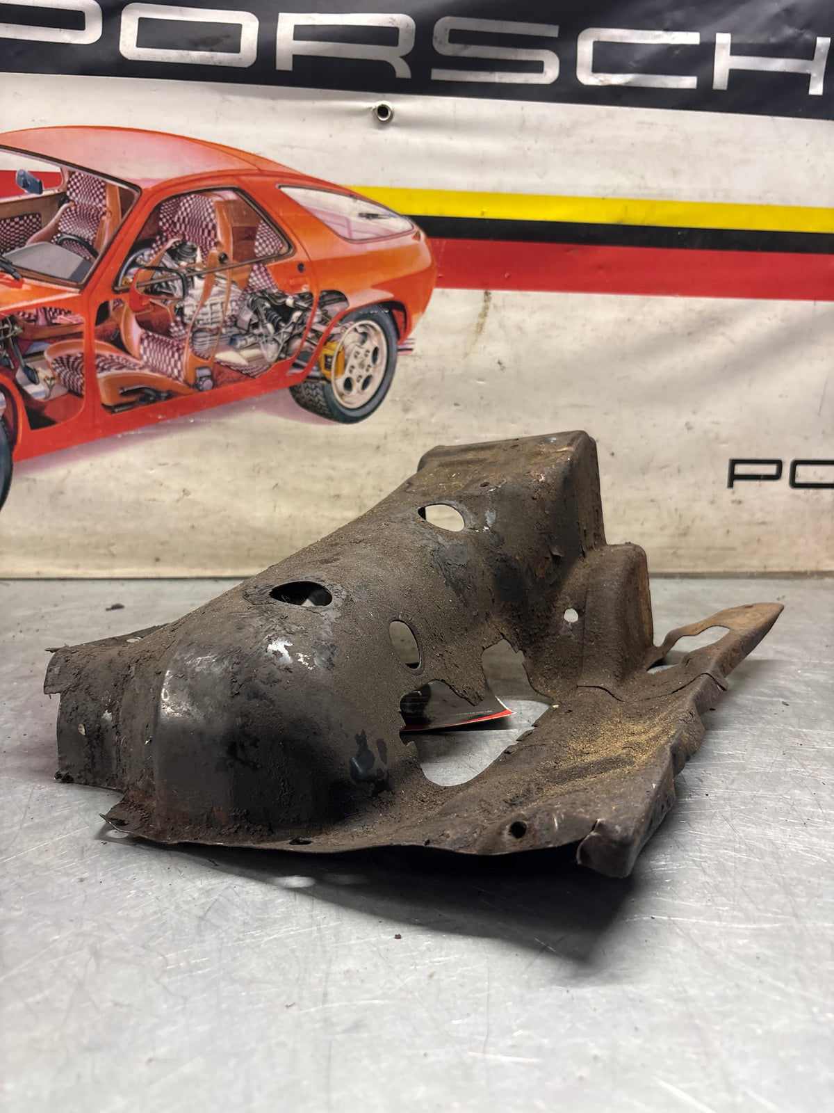 Porsche 914 cylinder cover heat shield, used 022119299A
