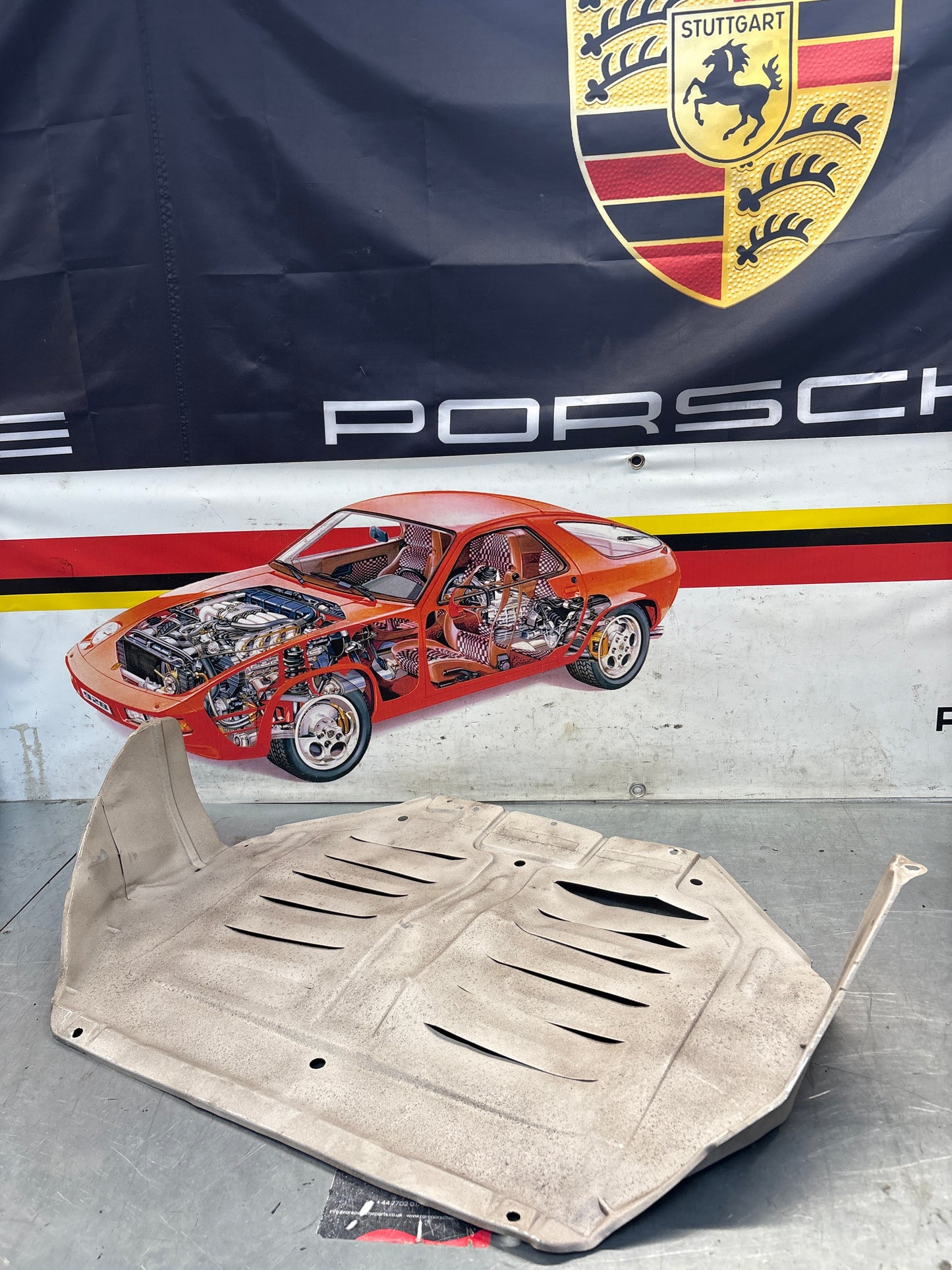 Porsche 944 engine tray / belly pan / undertray used. Aluminium. refurbished 94434116101