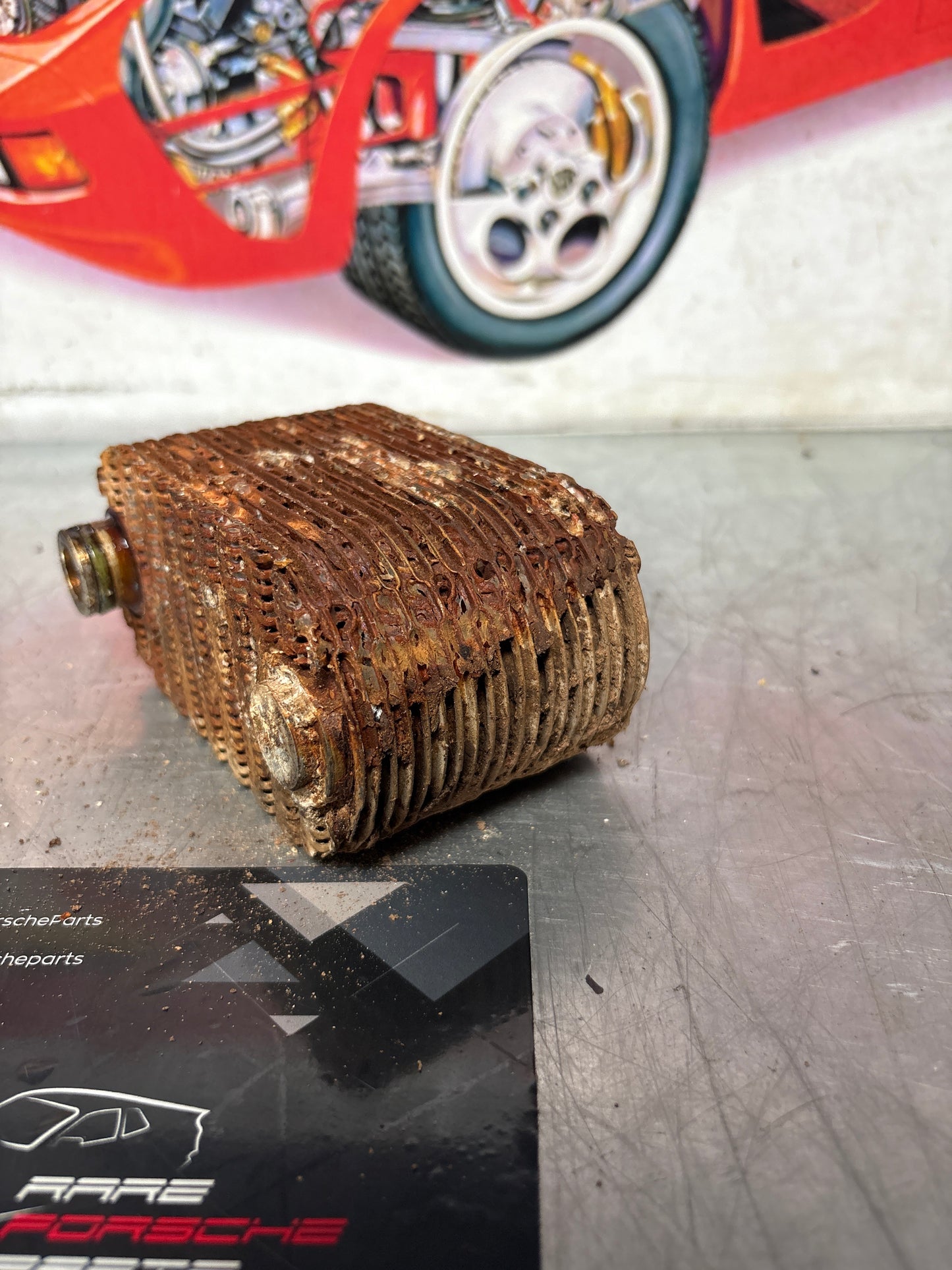 Porsche 924S 944 oil-water radiator, oil cooler, heat exchanger 94410716501 used