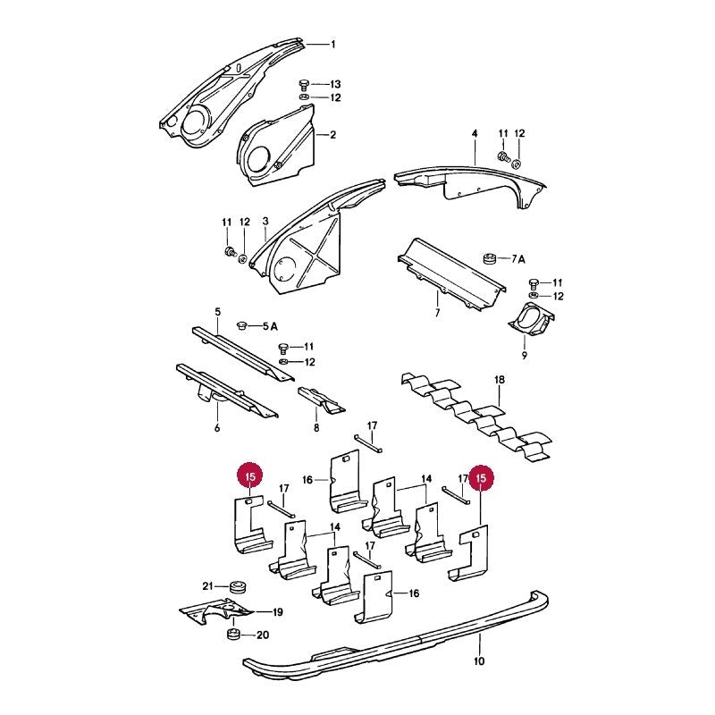 Porsche 911 Air Baffle Plate, Left Front/Right Rear, 93010622100 New