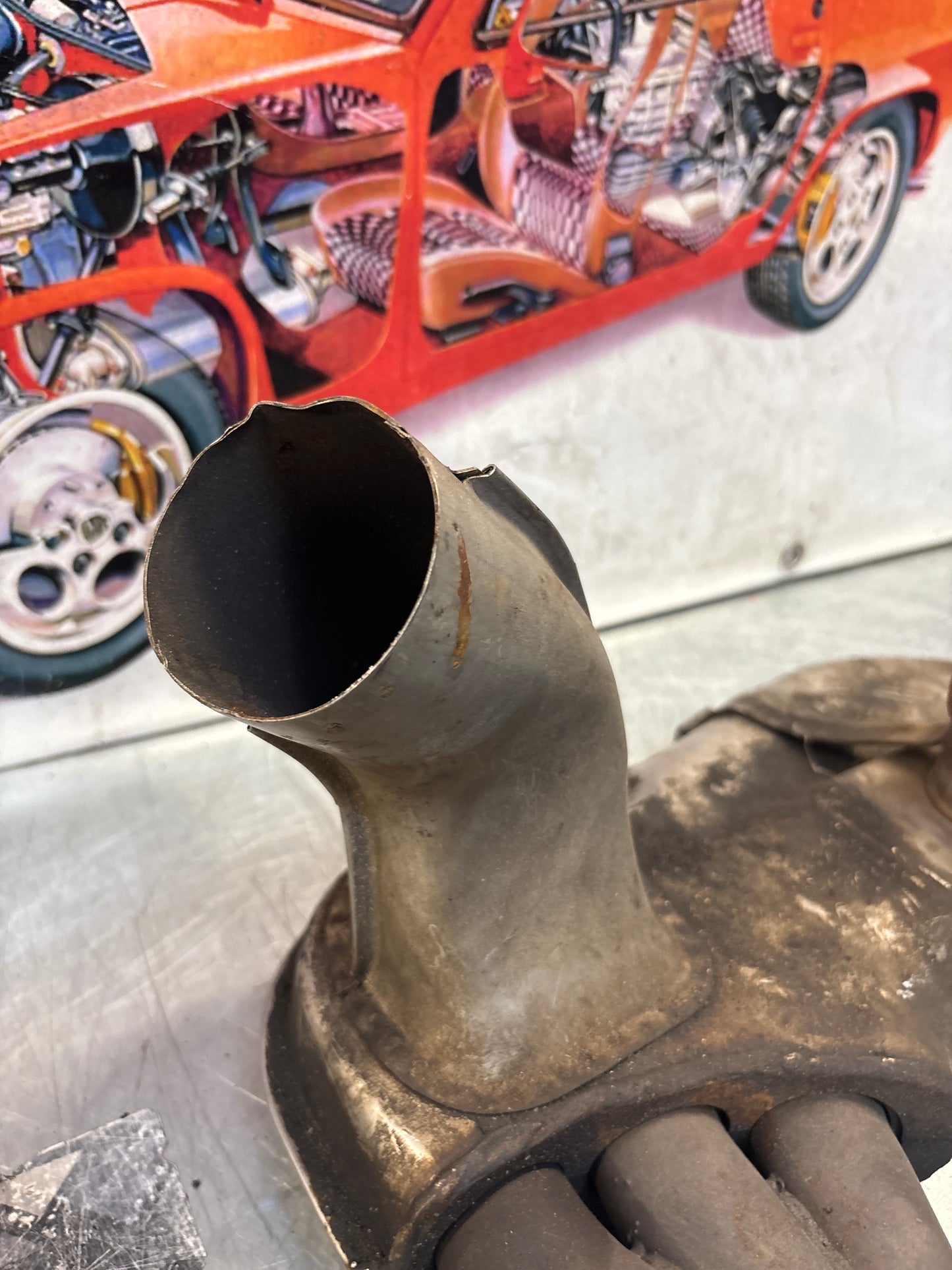 Porsche 911 964 right heat exchanger, used 96421104004