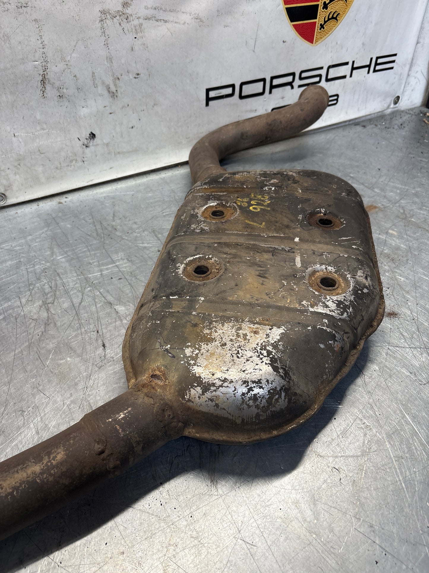 Porsche 928 Left side silencer, used 92811109302