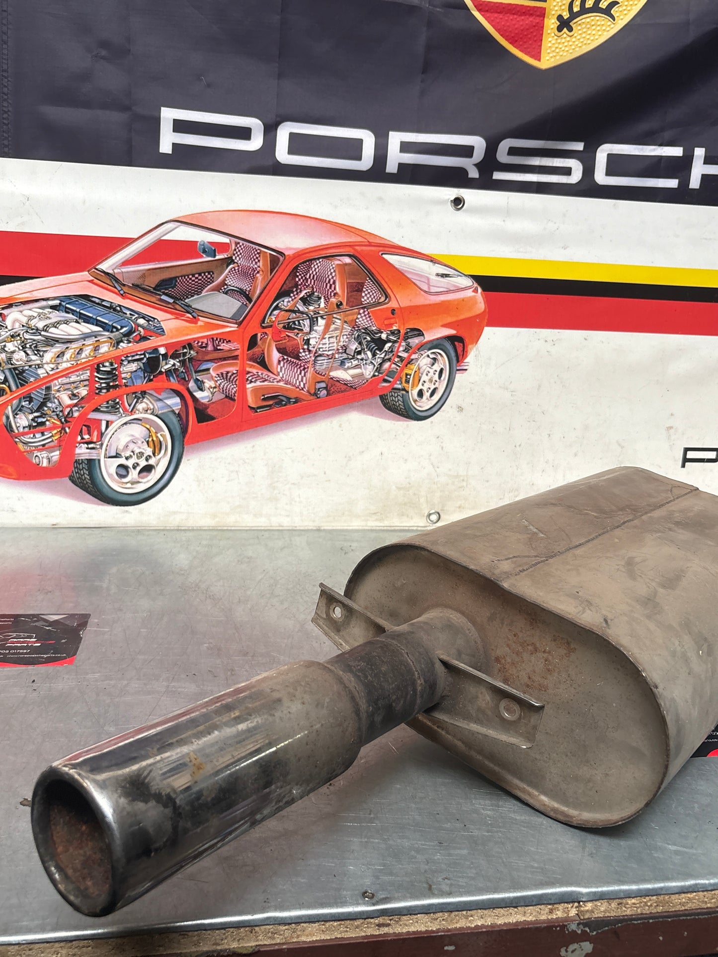 Porsche 944 S S2 aftermarket exhaust system rear muffler, used 94411104103