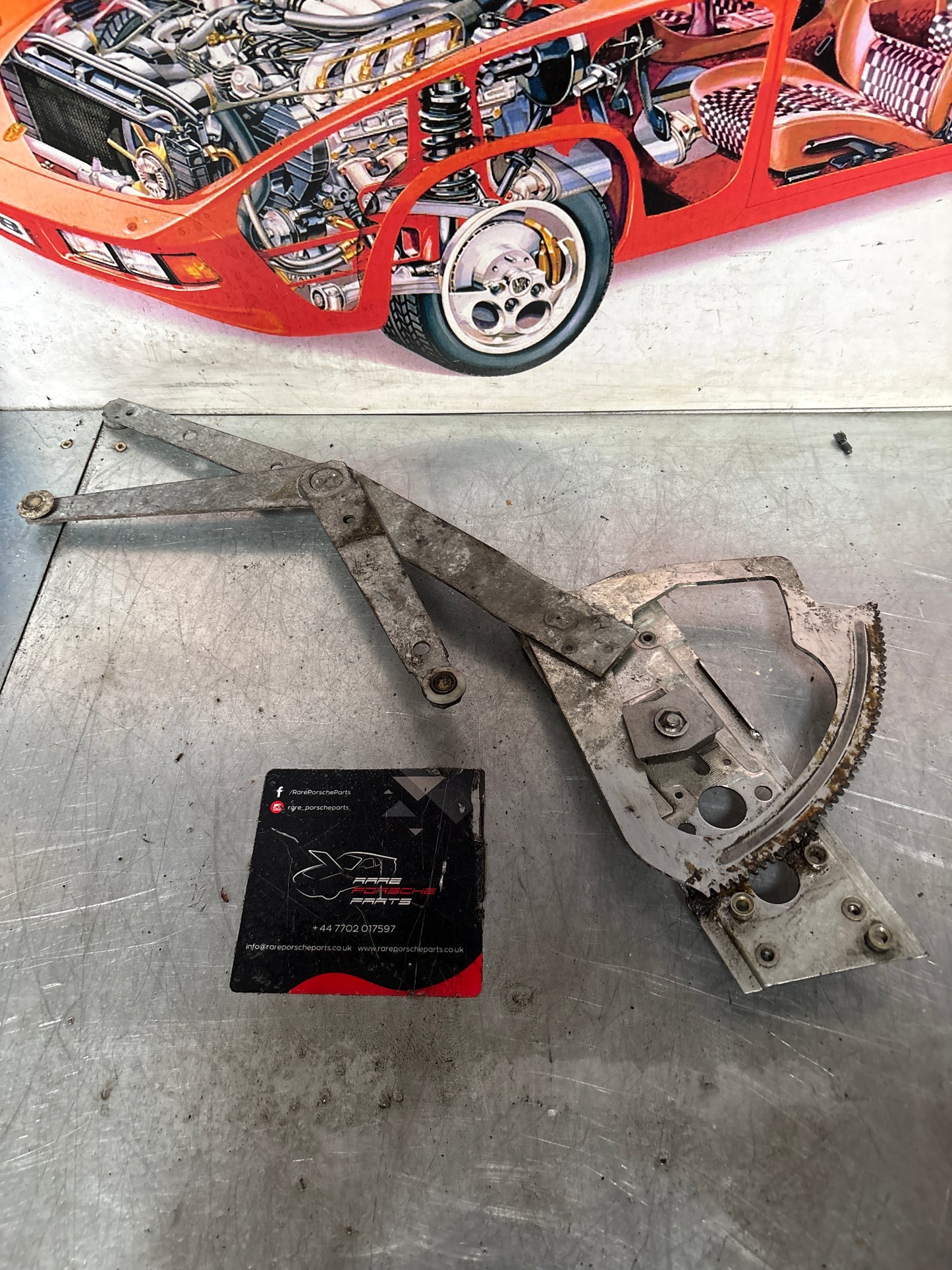 Porsche 911 964 Right side window regulator mechanism, used 91154200443