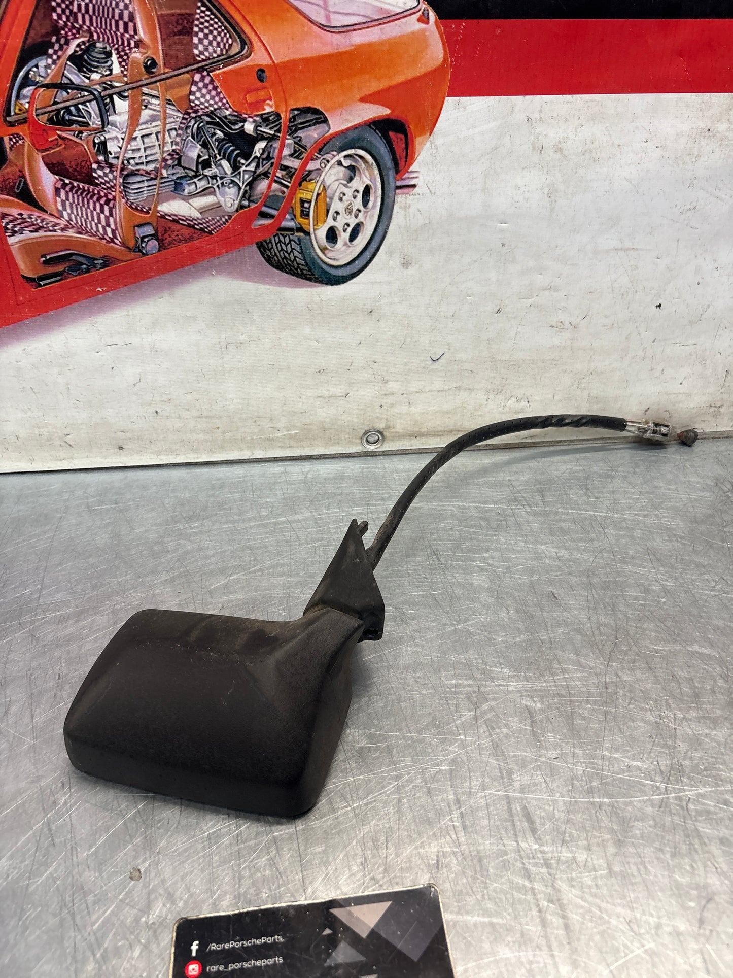 Porsche 924 early left side mirror, used