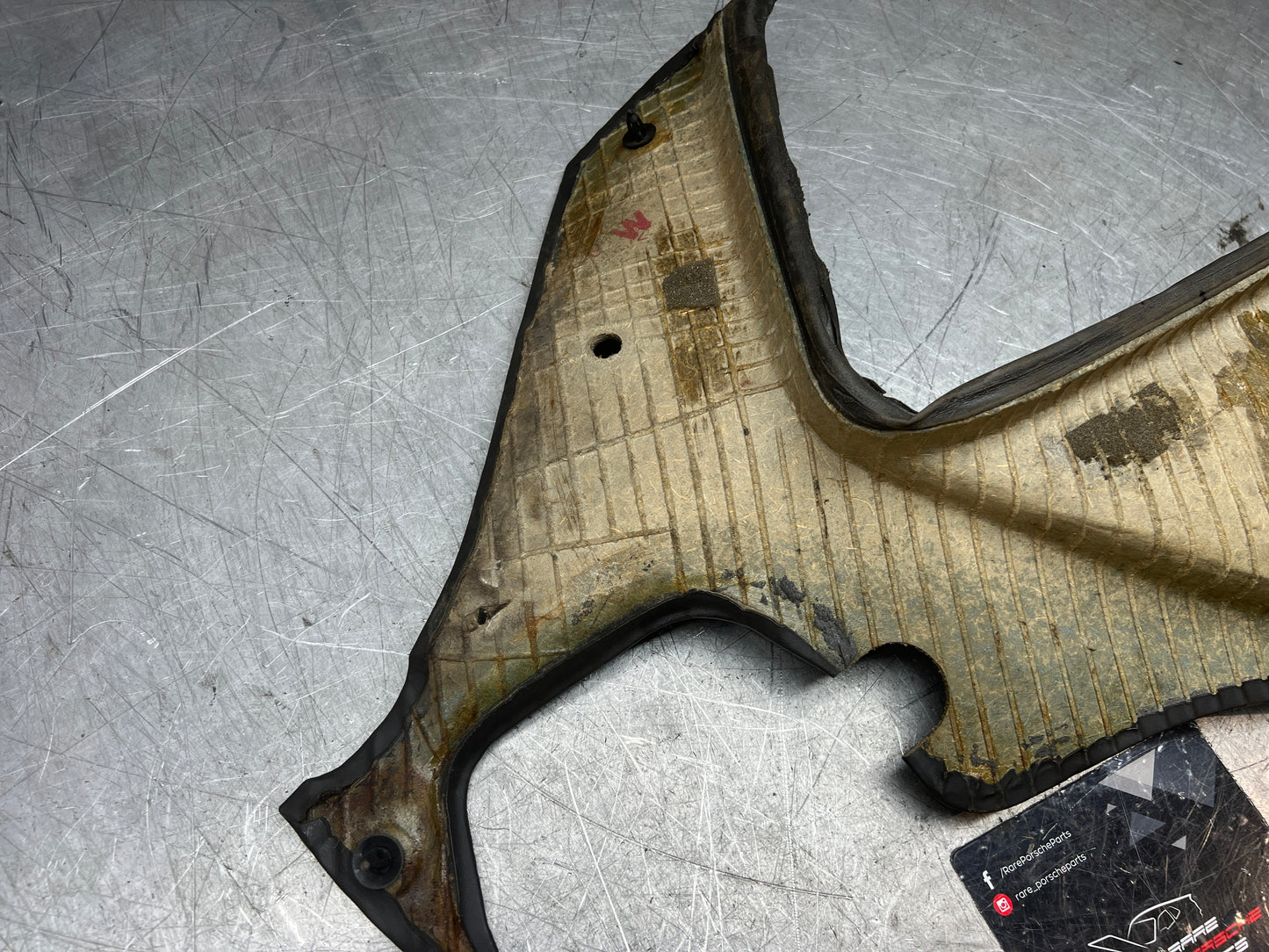 Porsche 944 black rear interior C Post trim card right side. Quarter panel trim used 944555022