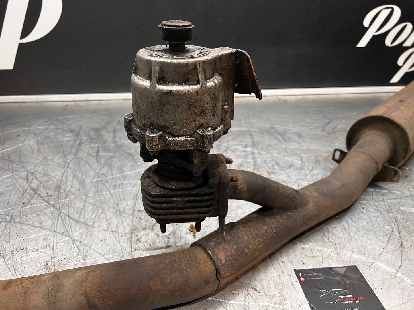 Porsche 924 Turbo exhaust silencer with wastegate 93111190500 93111190100 spares or repair