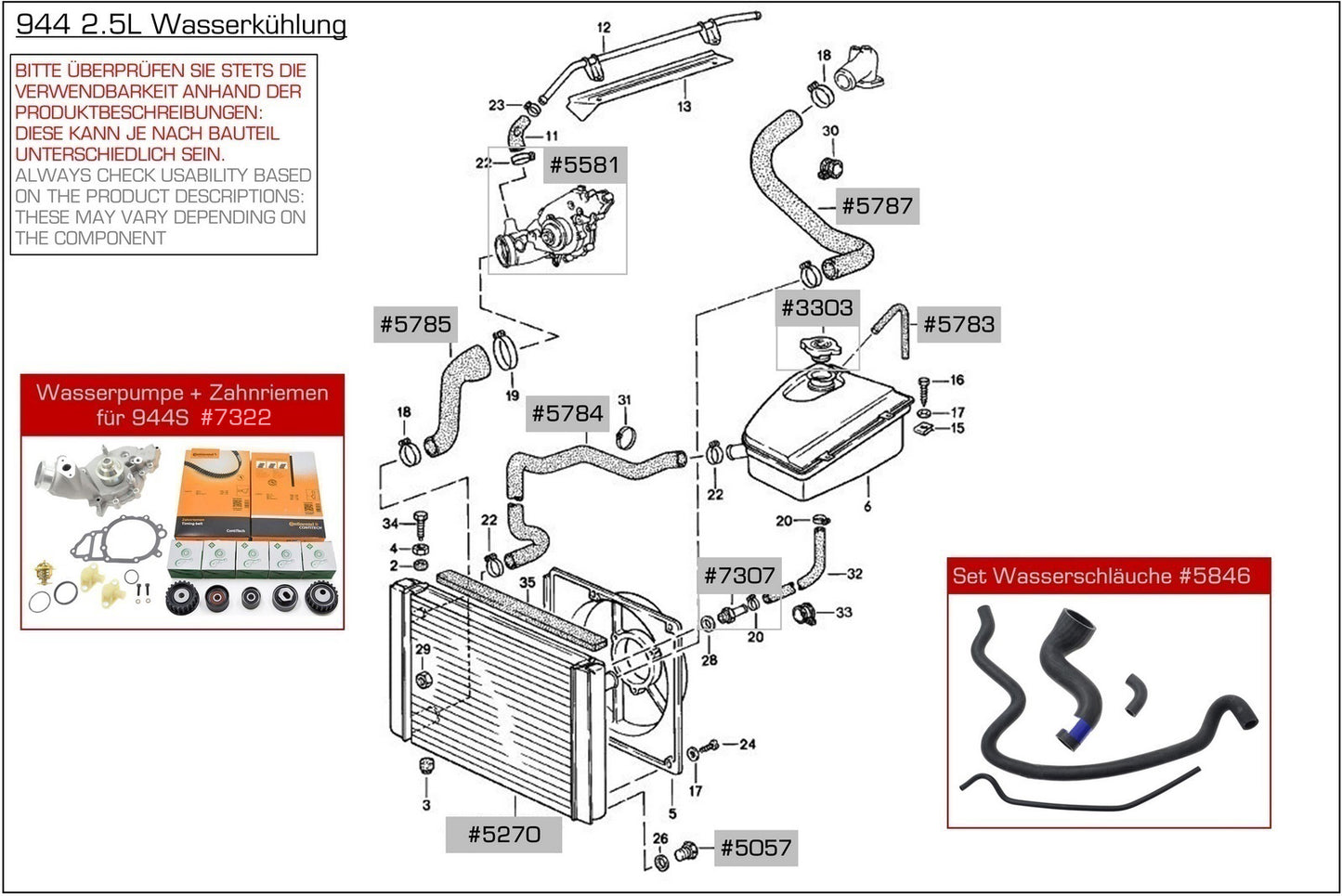 Screw-in connector aluminum for Porsche 924 944 II 951 968 radiator