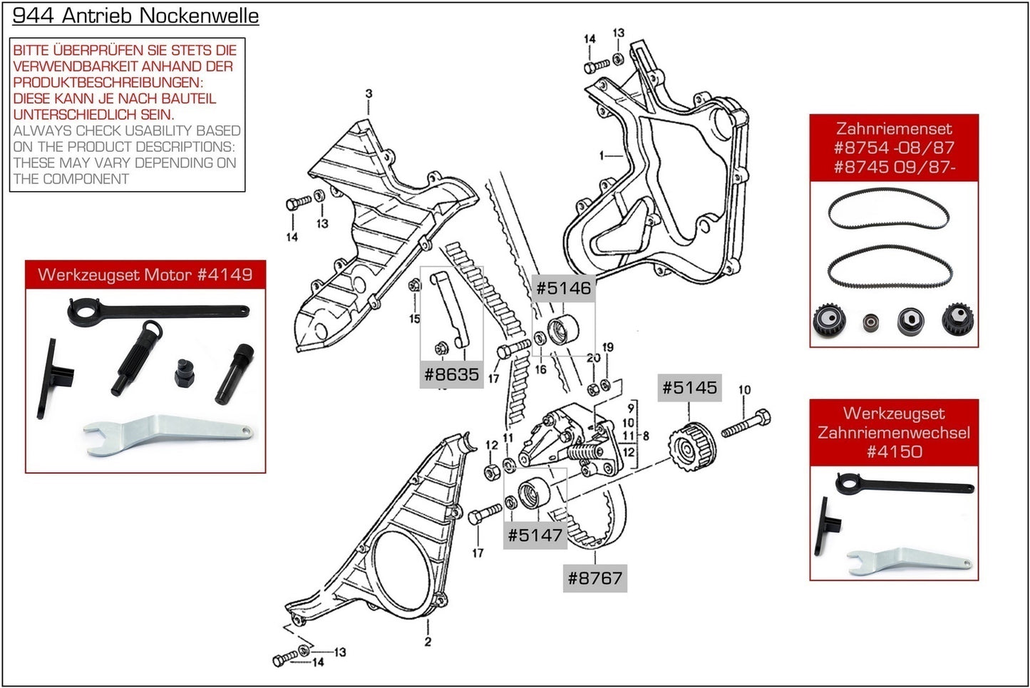 Rullo INA per Porsche 944 '87-'91 924S corrisponde a: 94410563106