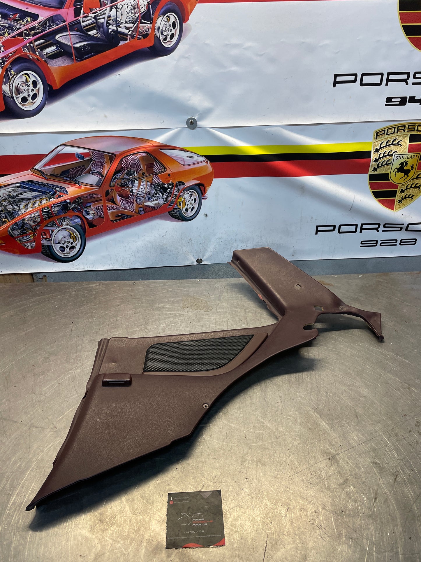 Porsche 944 right Rear Quarter Trim Card, burgundy - used 94455502209 M490 sound pack