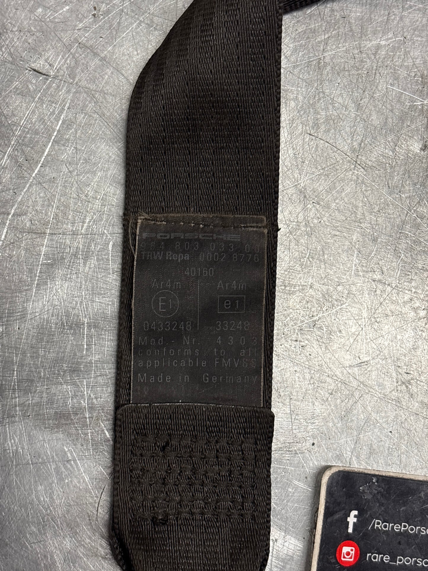 Porsche 911 964 left seat belt, used 96480303300