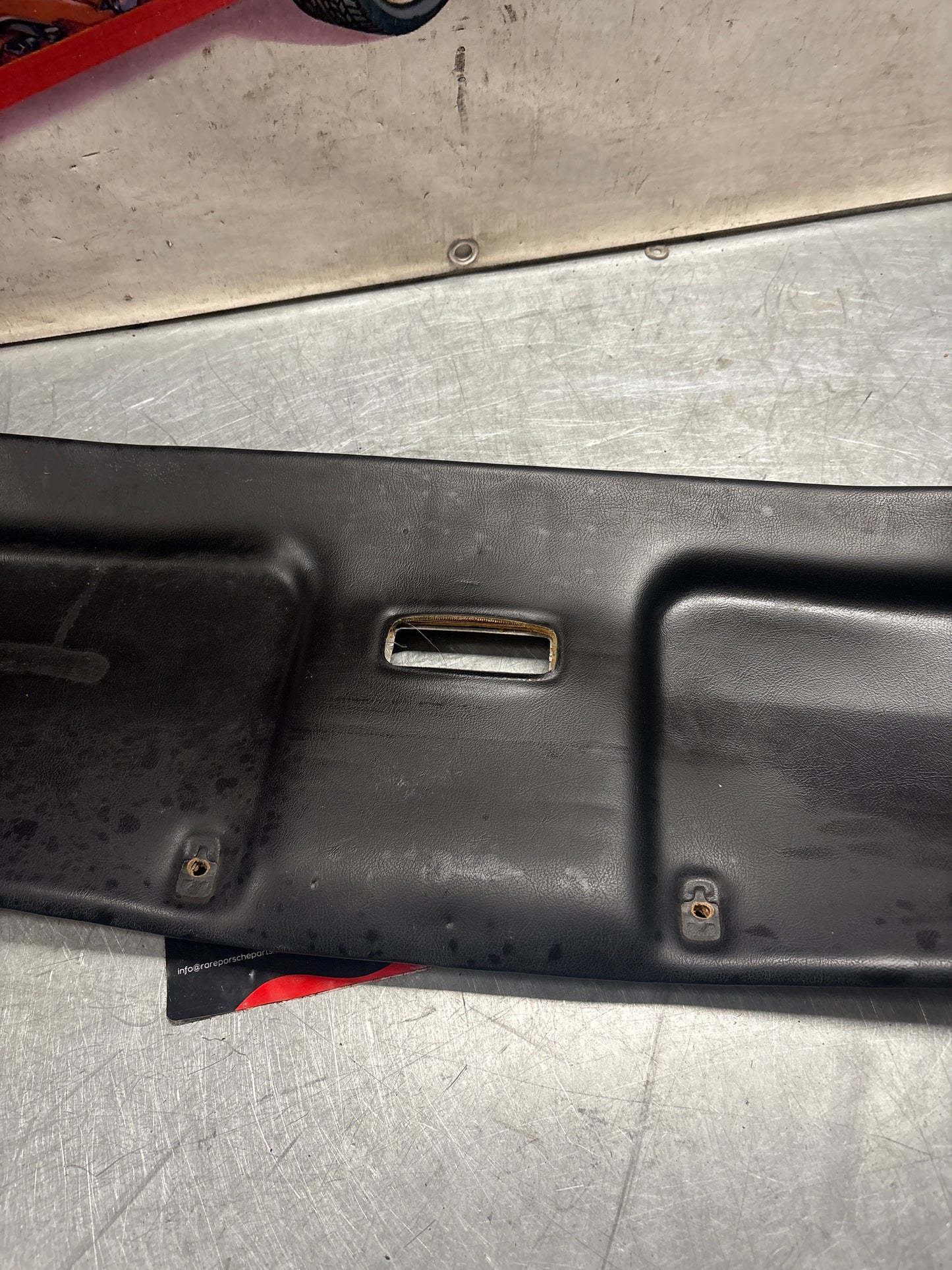Porsche 928 sunroof mechanism cover trim, used, black 92855552702