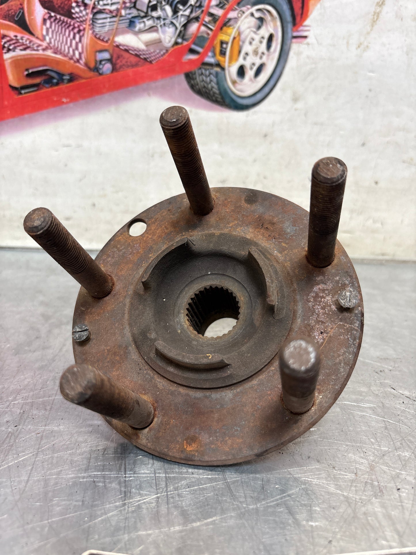 Porsche 928 rear wheel hub, 92833106507, used with long stud bolt