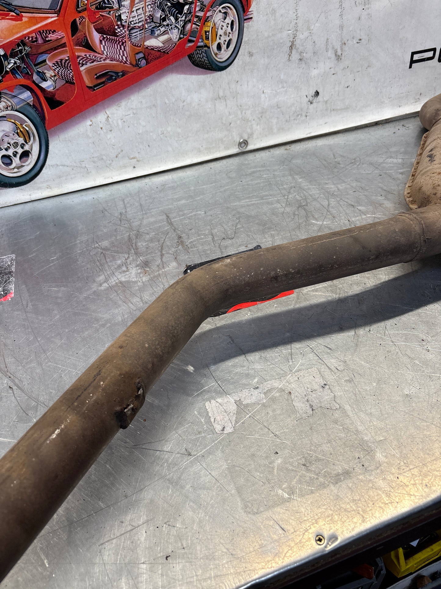Porsche 928 Left side silencer, used 92811109304