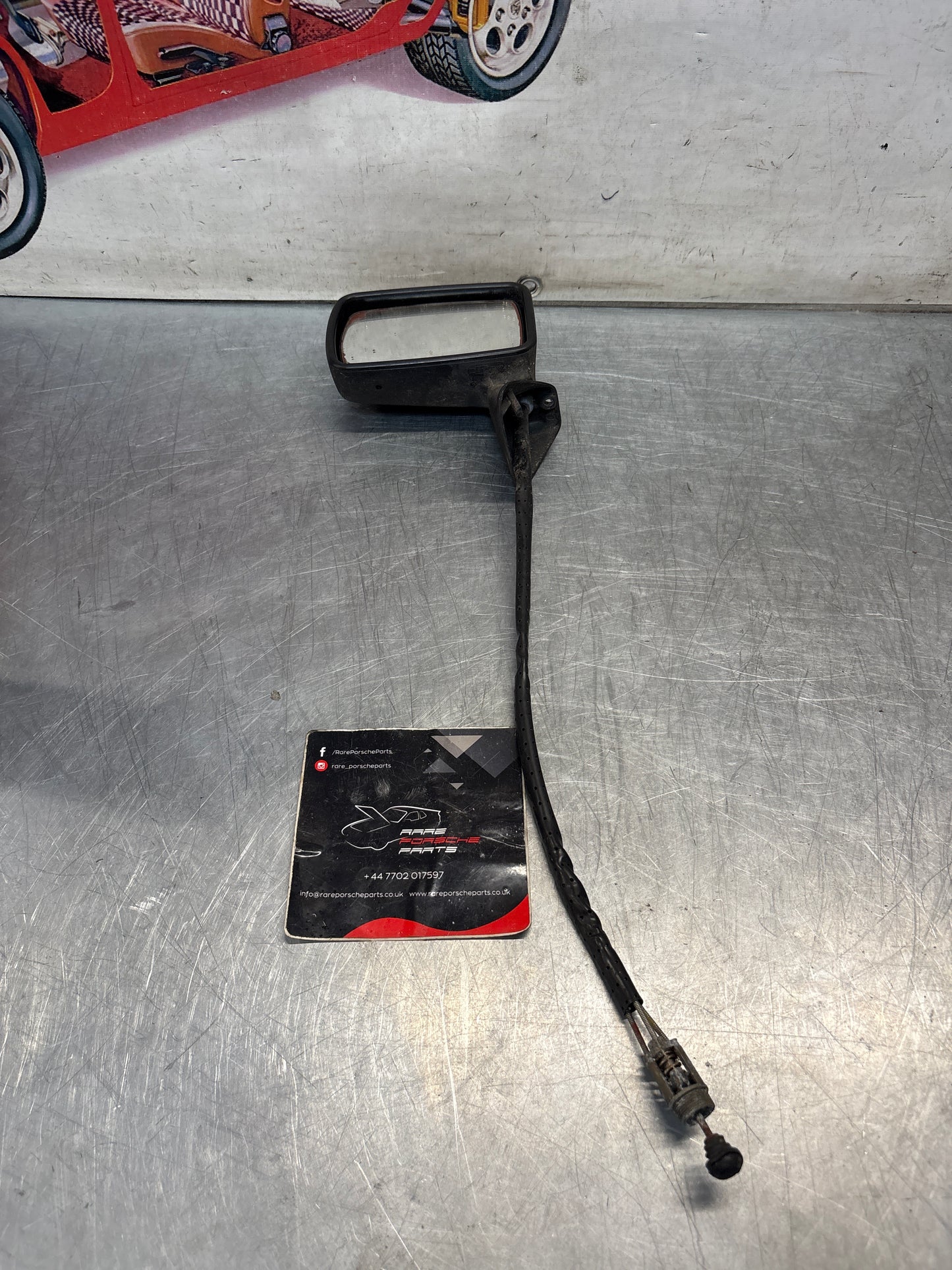 Porsche 924 early left side mirror, used