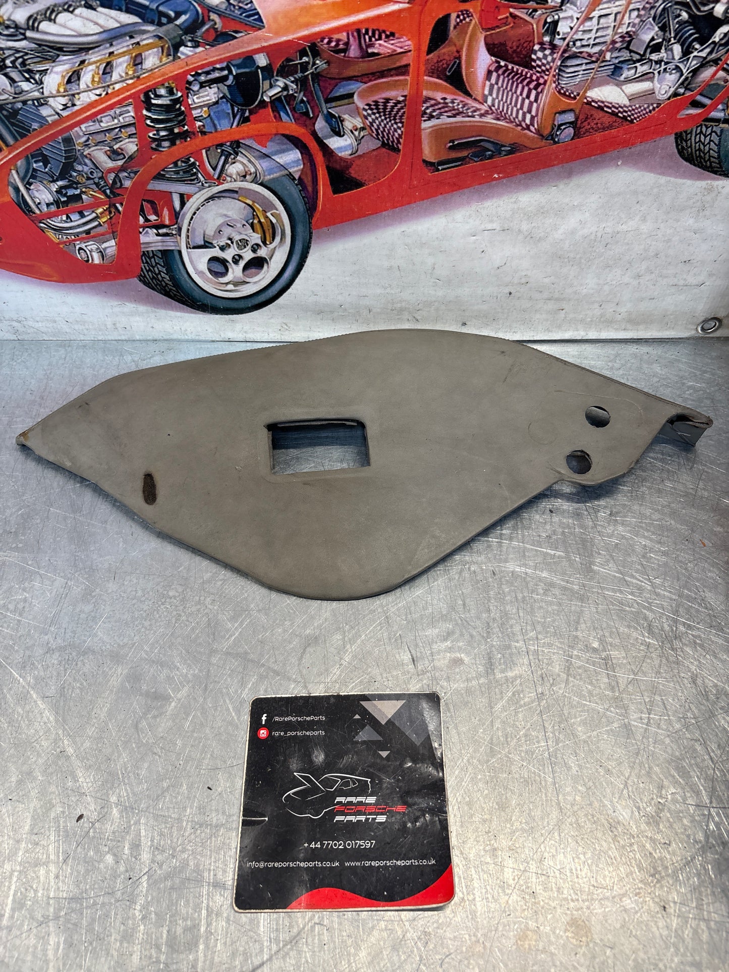 Porsche 928 Rear Seat Side Panel Right, grey, used 92852204204