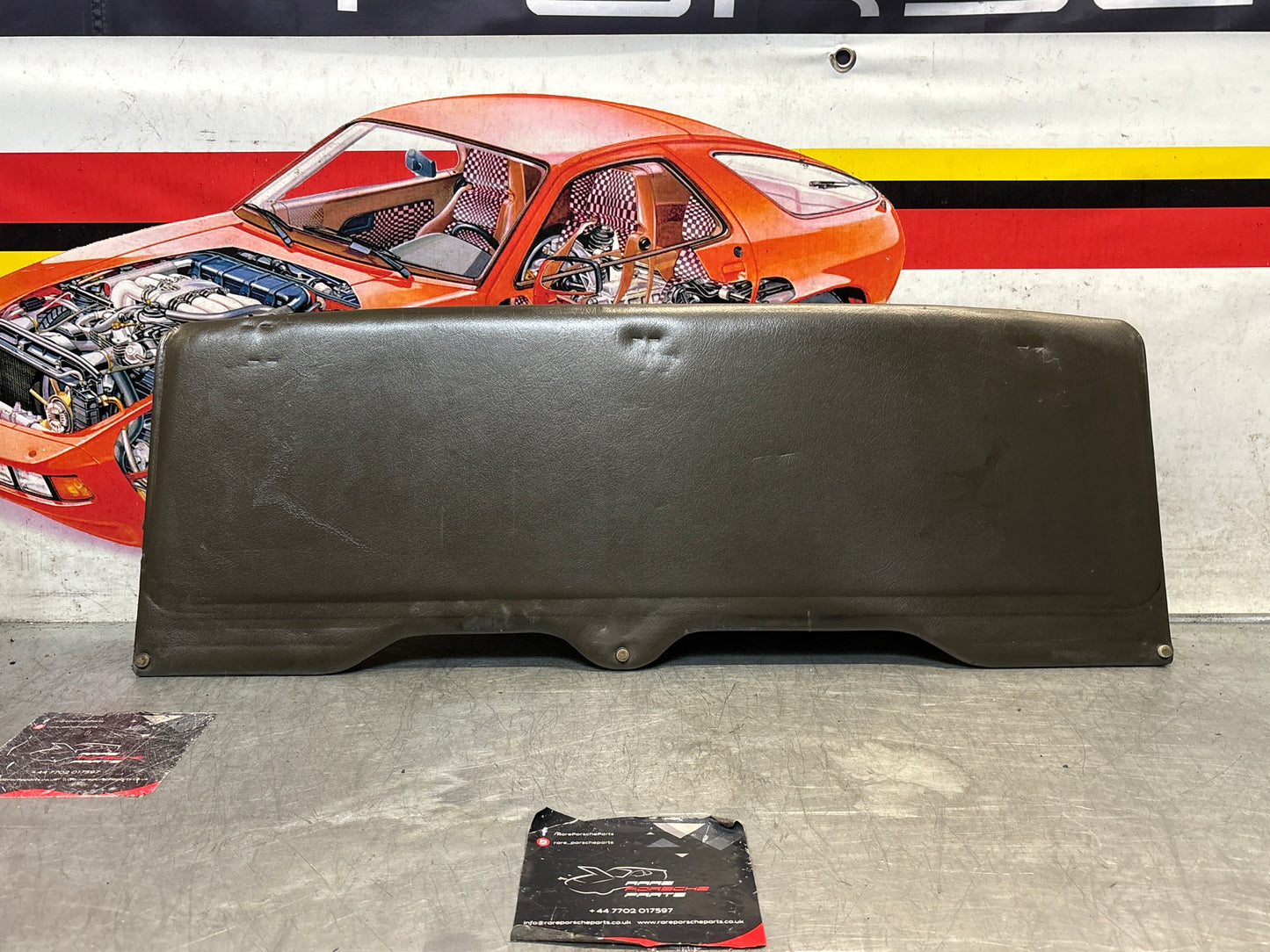 Porsche 928 sun roof headliner trim, greyish green, used 92856406950QC2