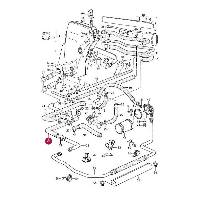 Porsche 964 Oil Hose, Oil Tank to Filter, 96420724702 New