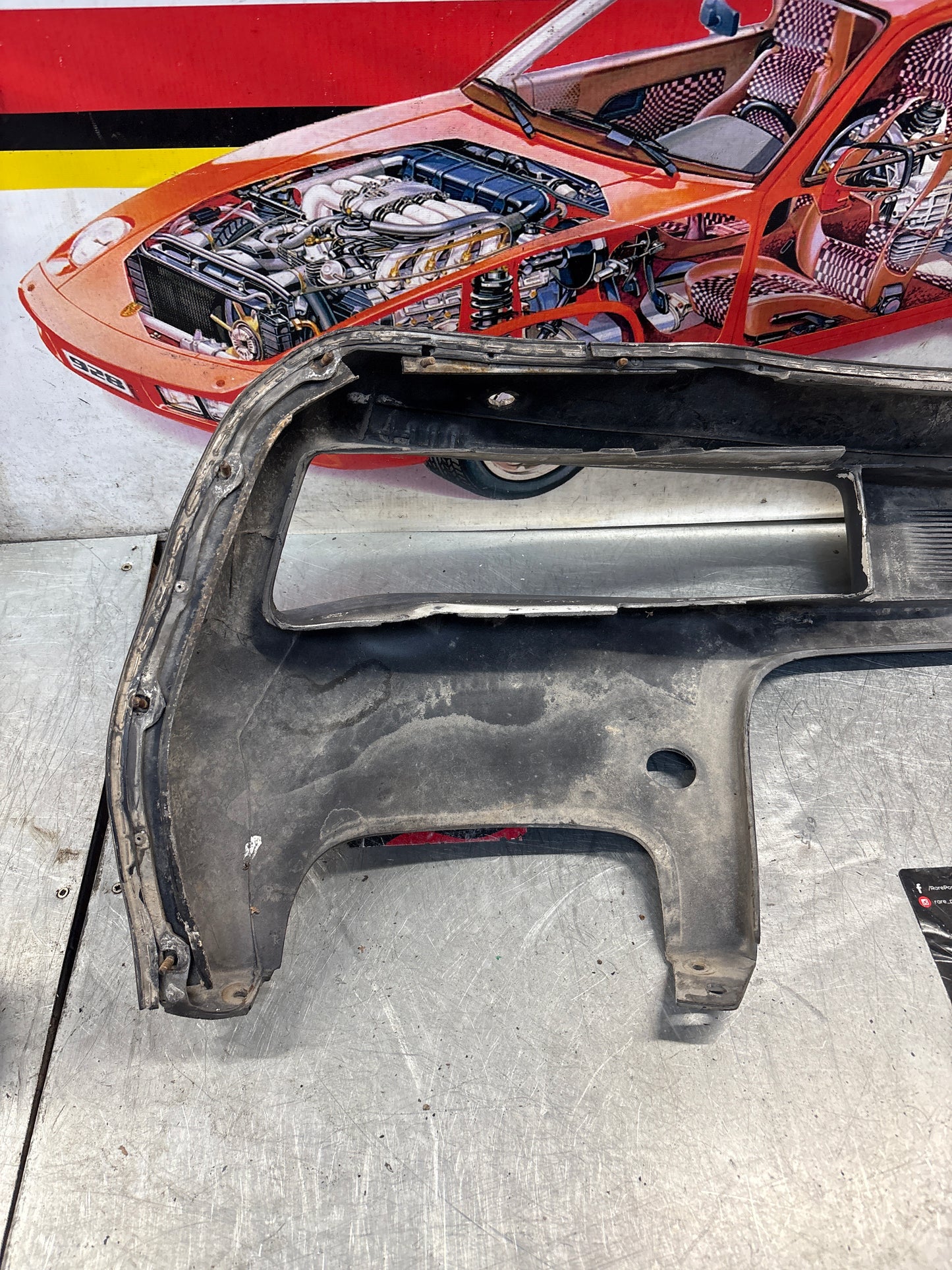 Porsche 928 front bumper cover panel, used 92850501306