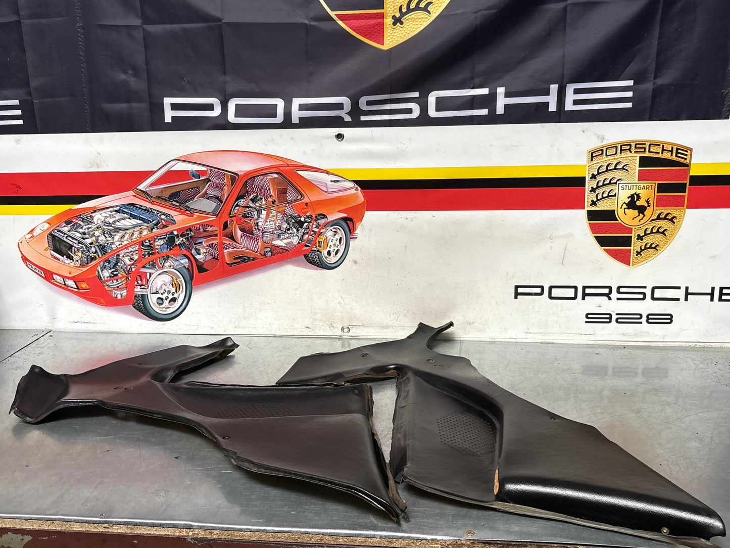 Porsche 944 924 black rear interior C Post trims/cards. Quarter panel trim used 94455502101 94455502201