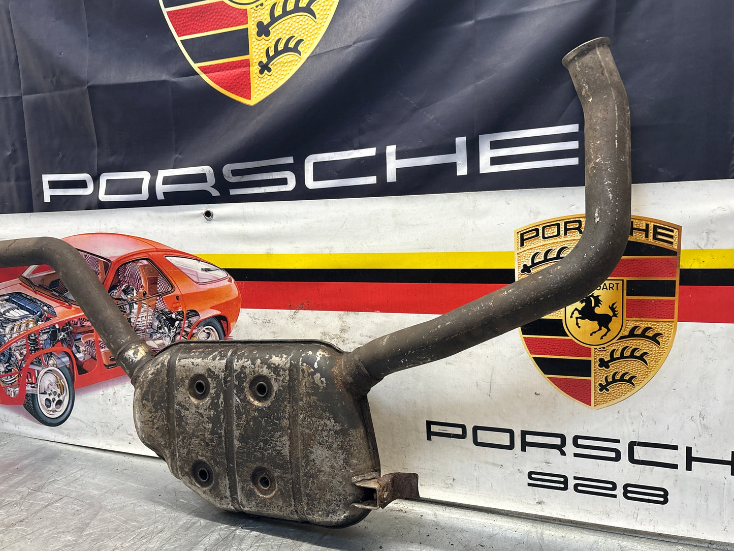 Porsche 928 Right side silencer, used 92811109401