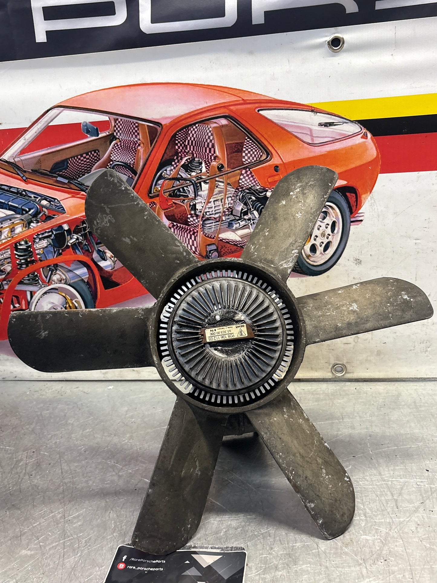 Porsche 928 Engine cooling viscous fan with bracket used 92810613701, 9281061101R