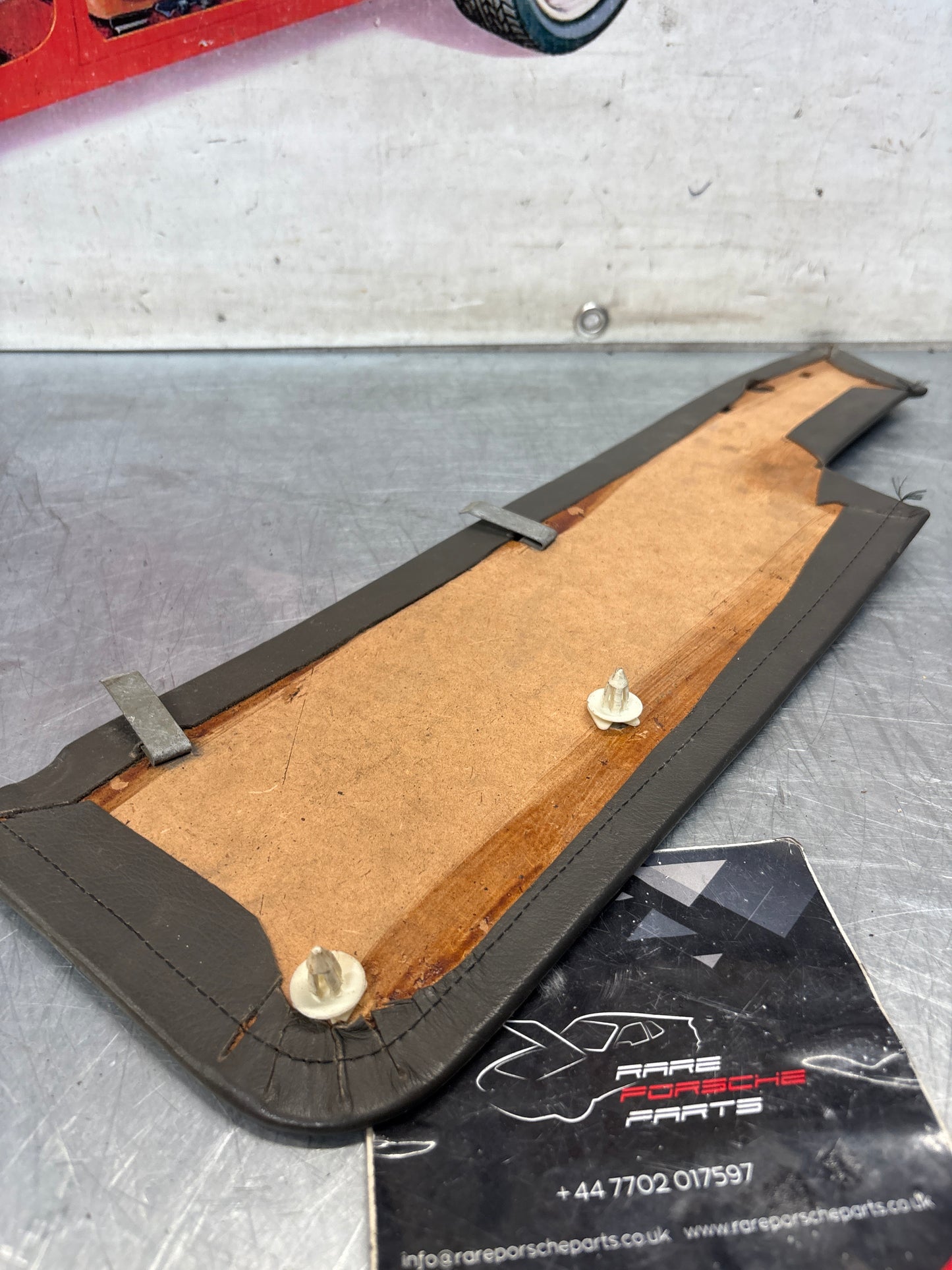Porsche 928 door card insert panel, left grey, 92855505102, used