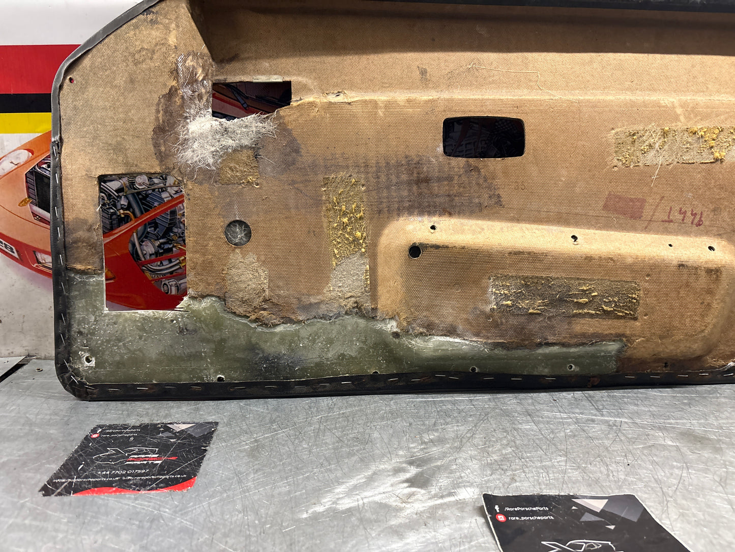 Porsche 944 left side Black door card, used 94455501701