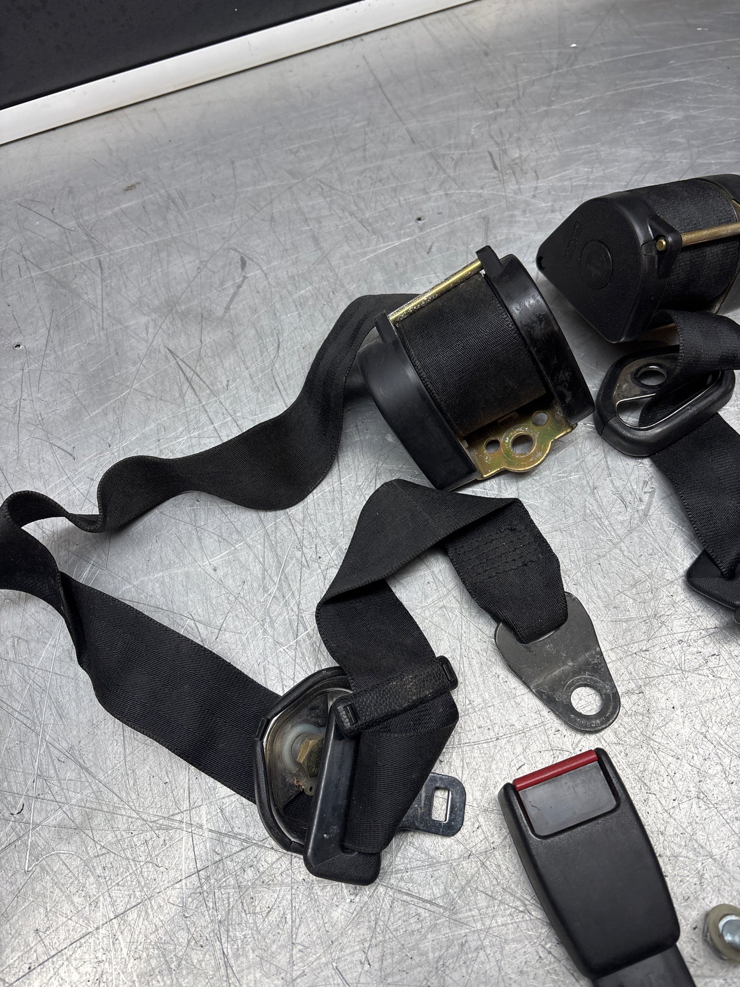 Porsche 924 944 set of front seat belts, used 477857705H 47785706H