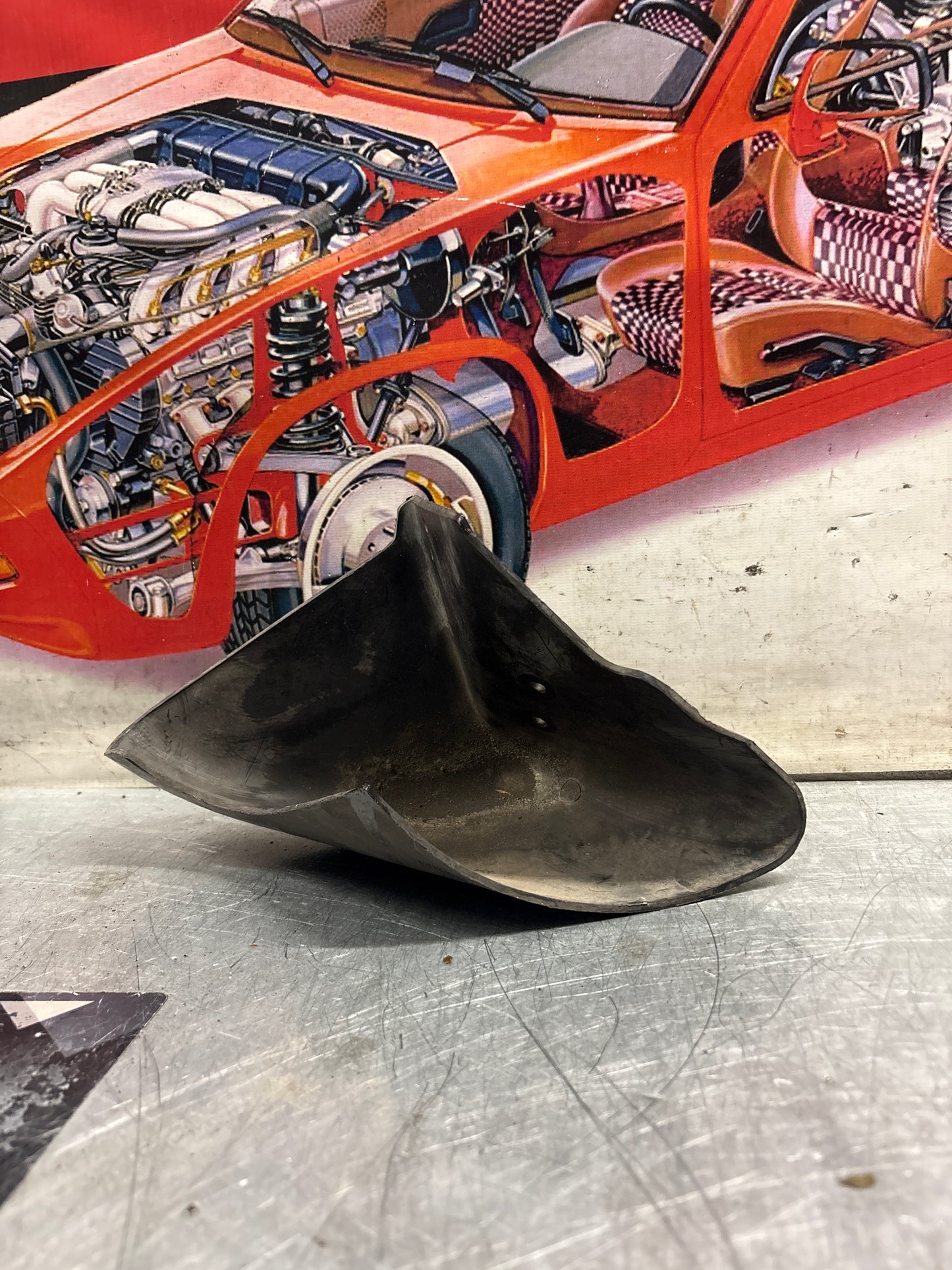 Porsche 944S2 / 968 right side air deflector, used 94434155601