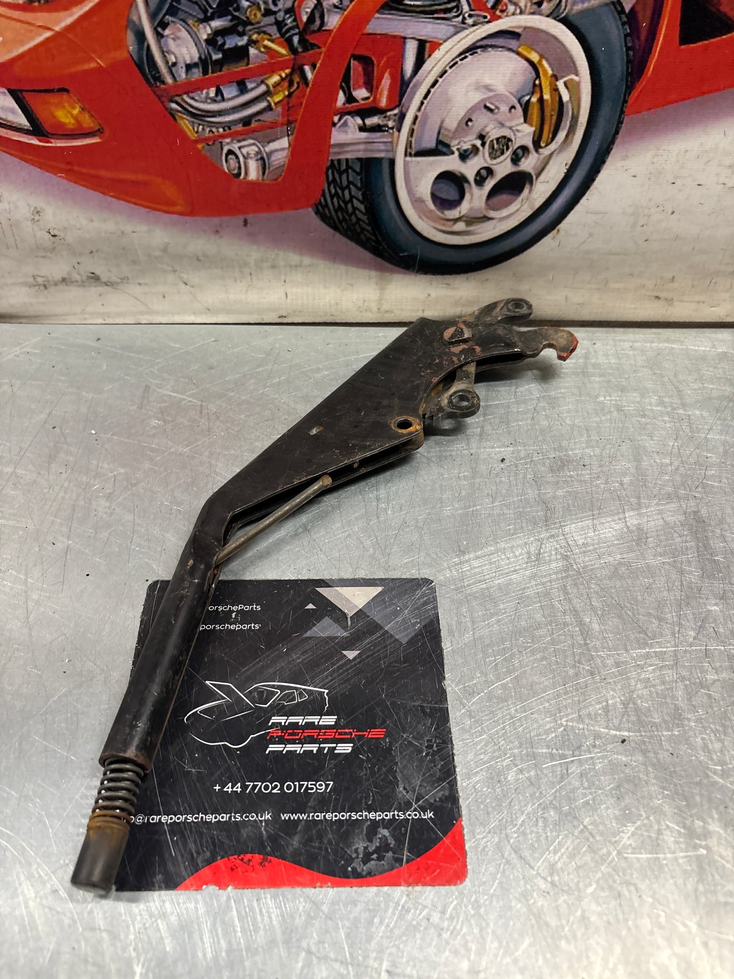 Porsche 944 handbrake lever mechanism, used 94442404900