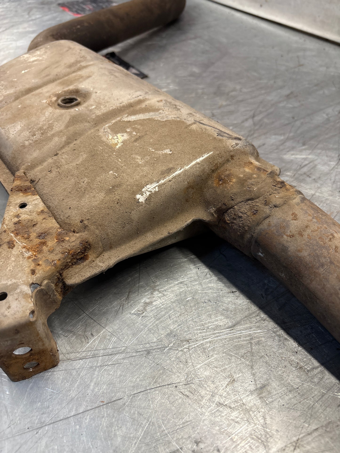 Porsche 928 S4 left middle silencer, used 92811109303