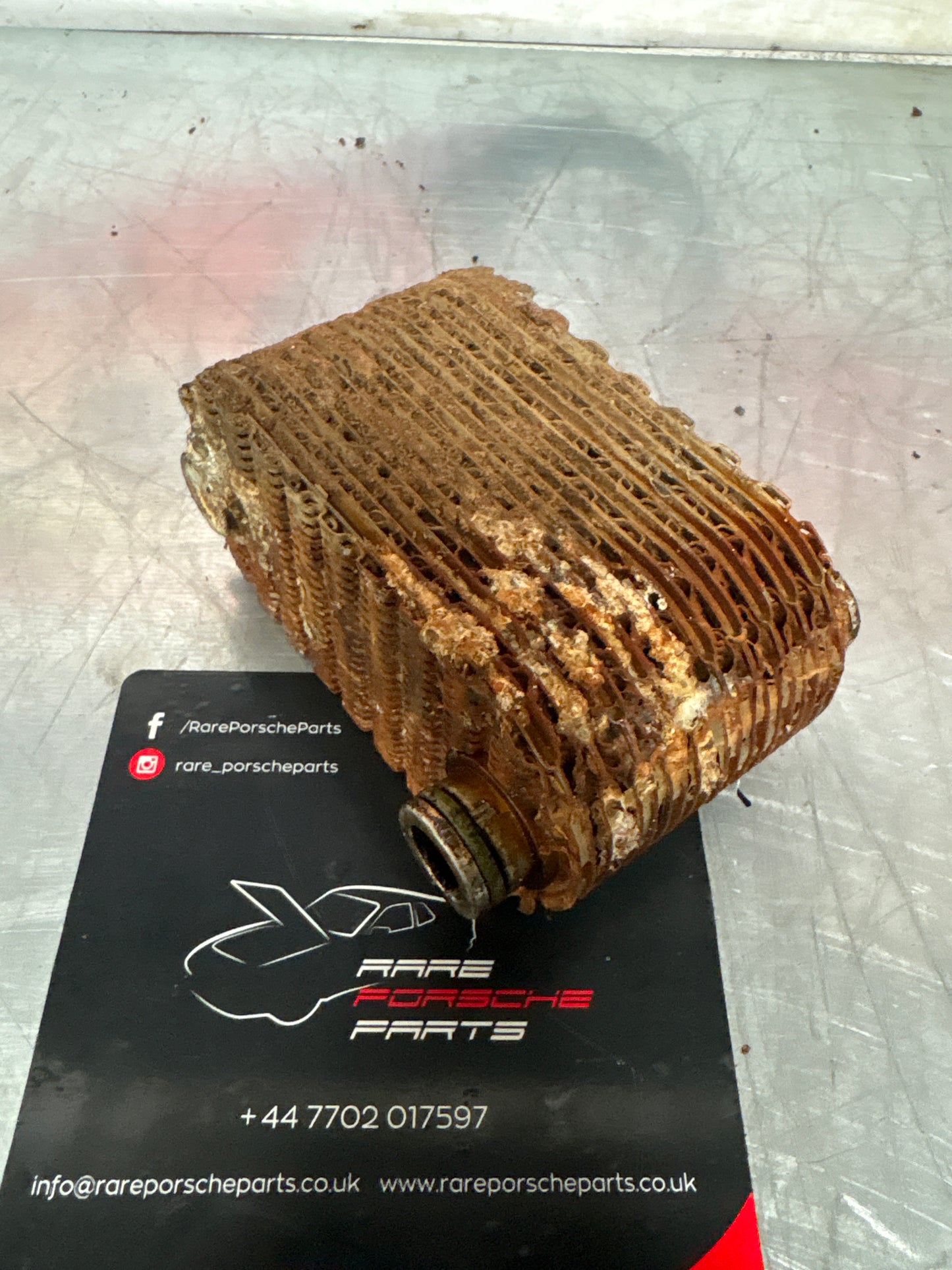 Porsche 924S 944 oil-water radiator, oil cooler, heat exchanger 94410716501 used