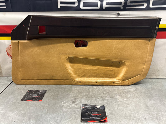 Porsche 924 brown/beige electric window door card, right, off side 477867012 used