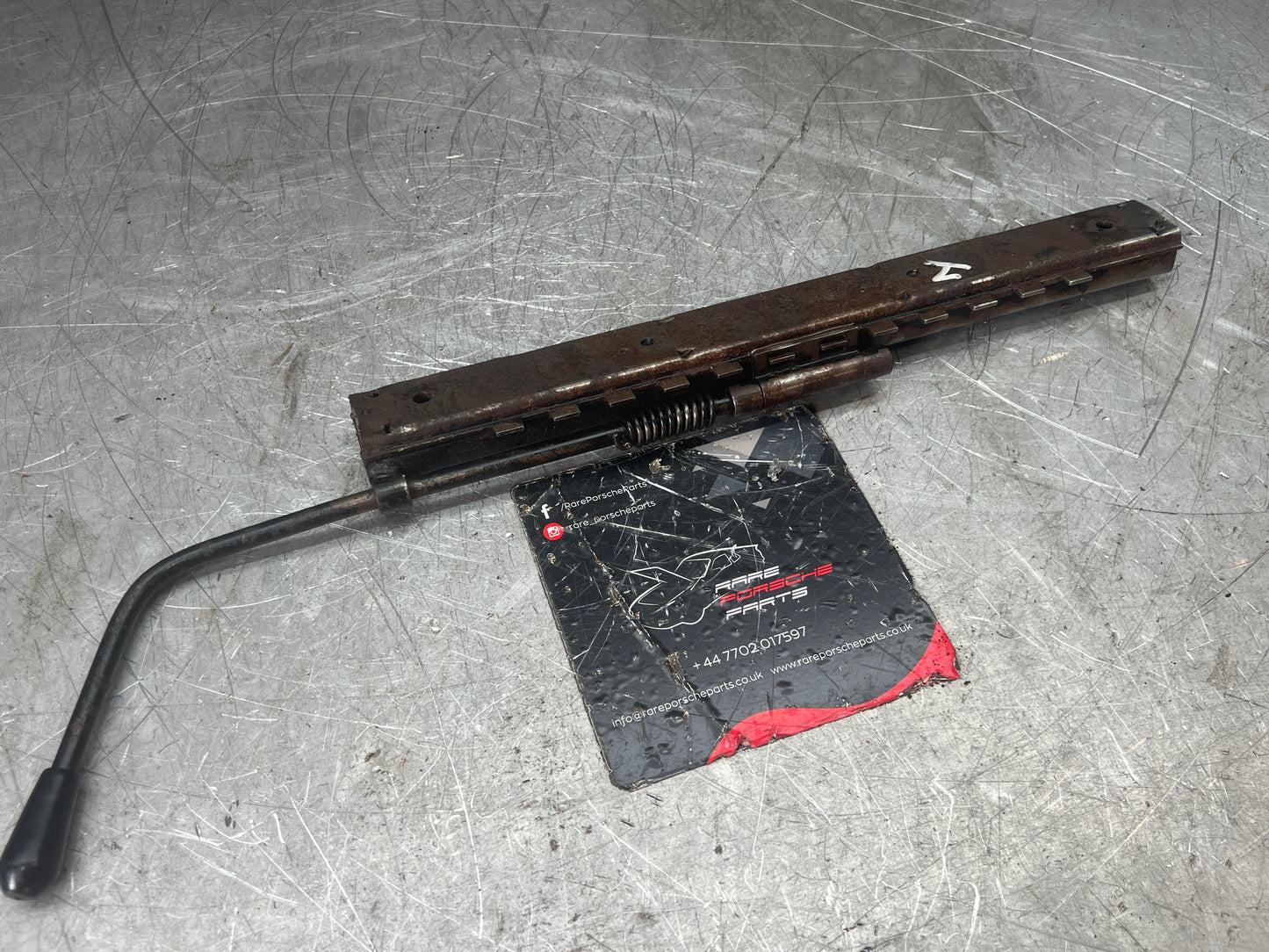 Porsche 924 944 911 left side seat runner with handle, used 92852148902