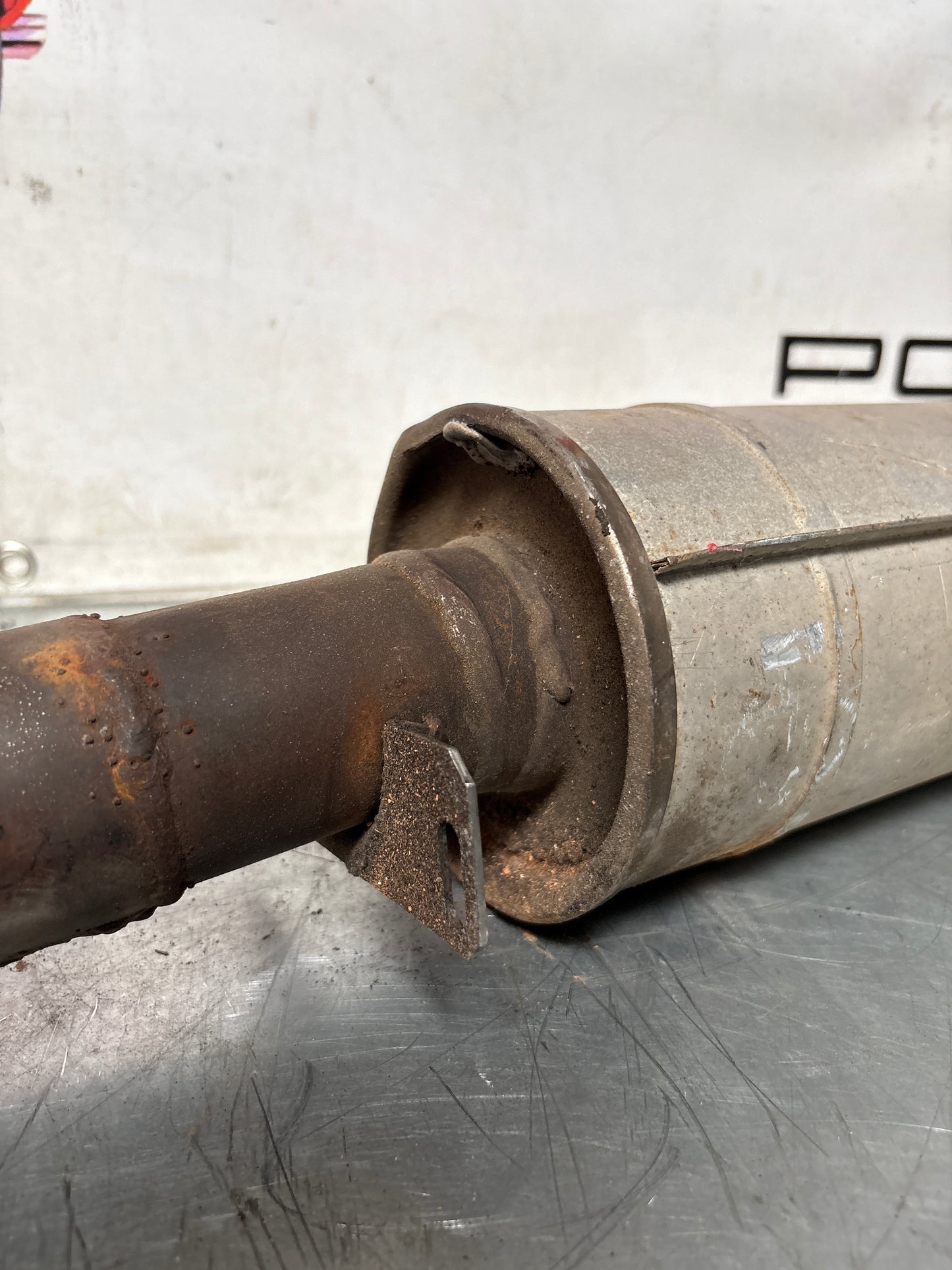 Porsche 944 S2 exhaust middle silencer with down pipe, 94411198502 used, pleas study photos