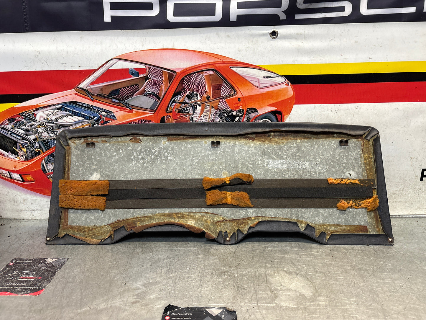 Porsche 928 sun roof headliner trim, blue, used 92856406950KZ3