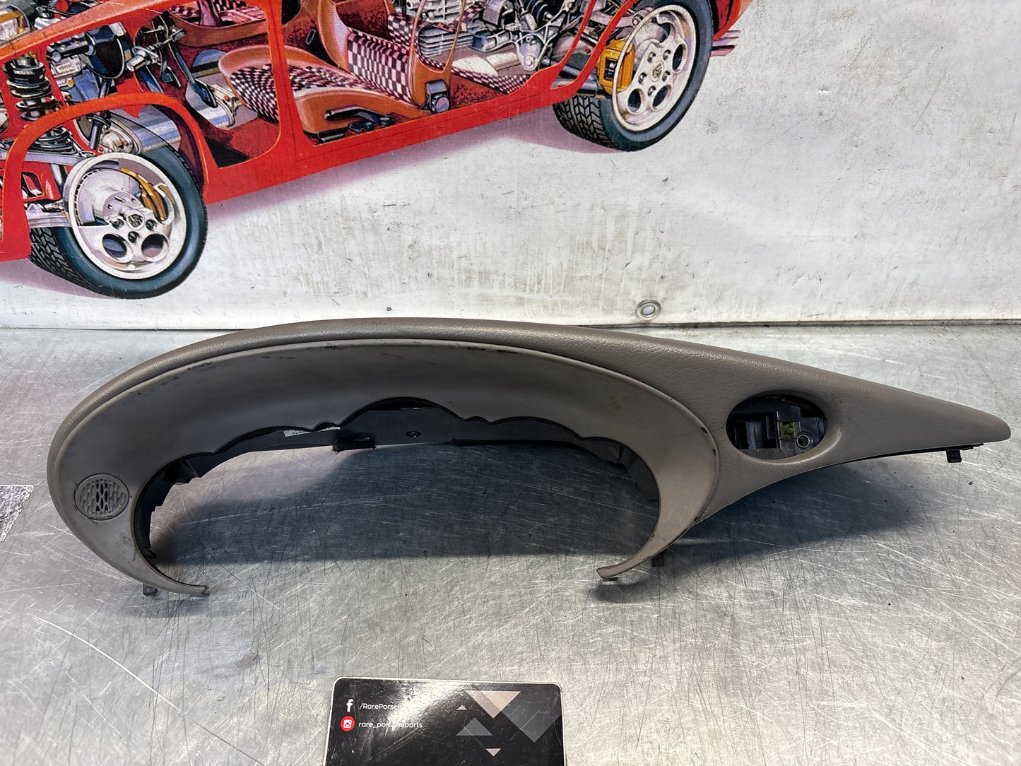 Porsche 911 996 dasboard cluster trim, used, grey 99655205902