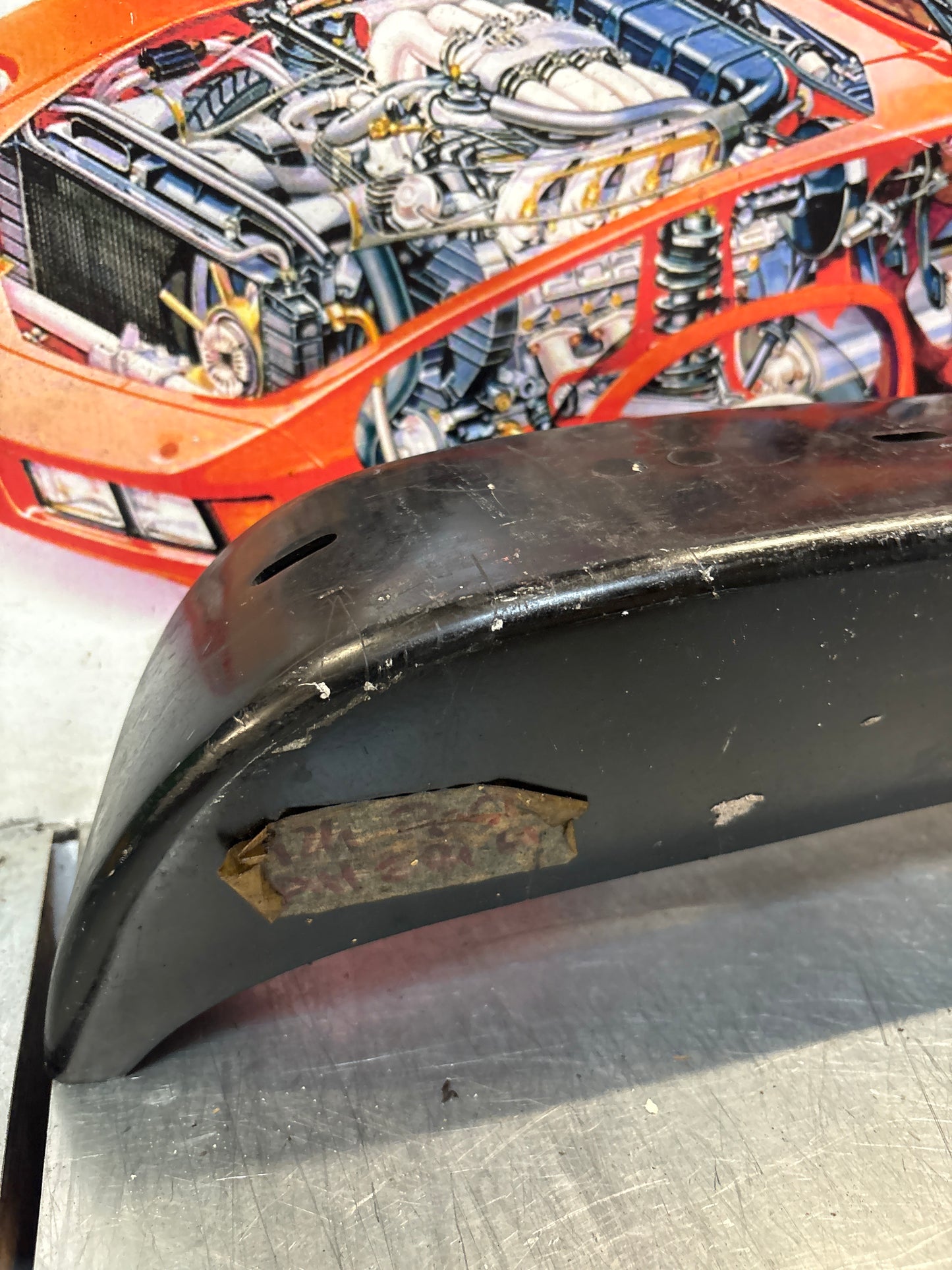 Porsche 924 rear bumper, NOS USA version 477807301A
