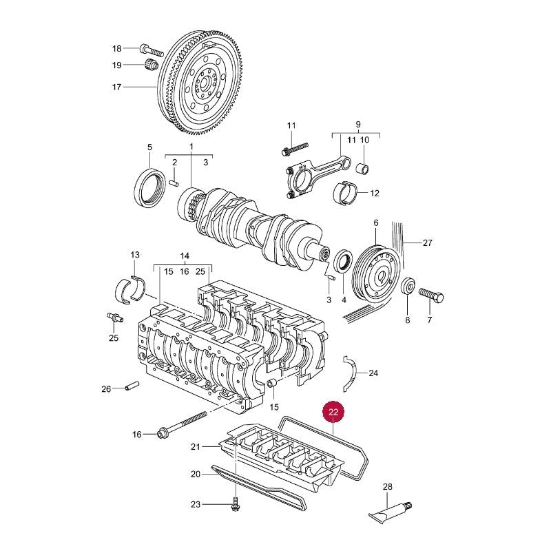 Porsche 986 987 996 997 Engine Oil Separator Gasket, Right, 99610124251 New