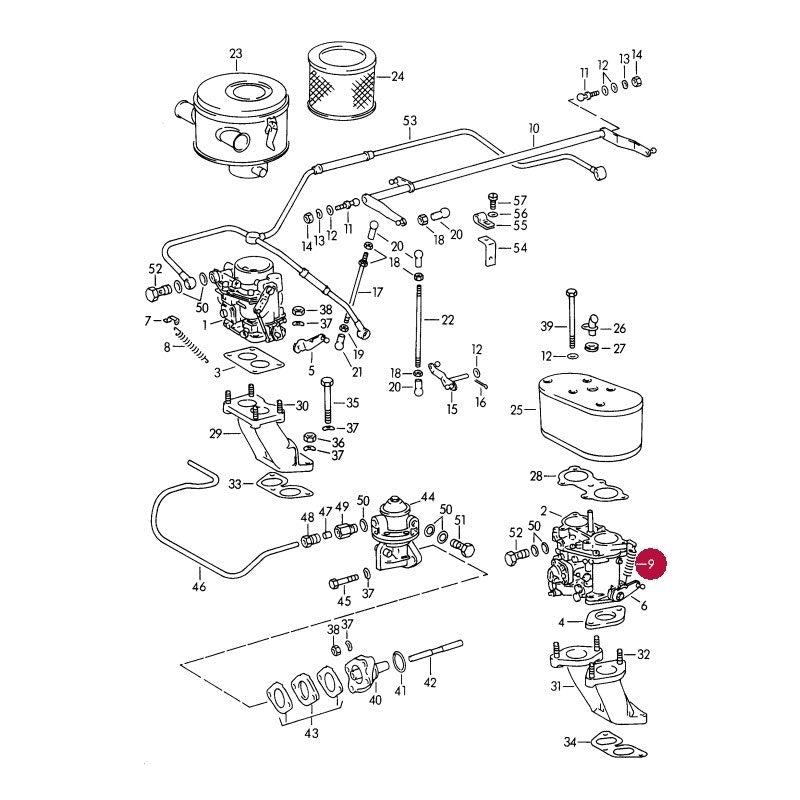 Porsche 356 912 Throttle Return Spring, Solex 40PII-4, 99952200302 New