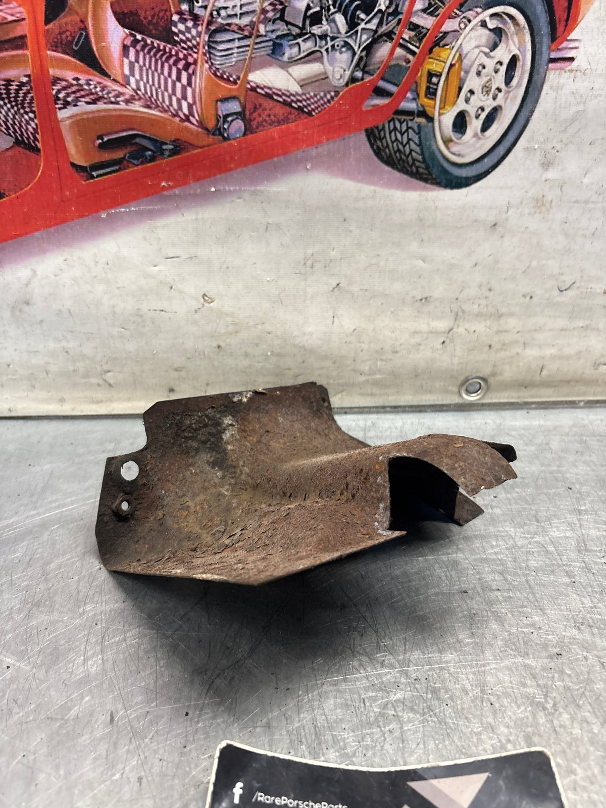 Porsche 914 front air cooling guide plate, used 021119358