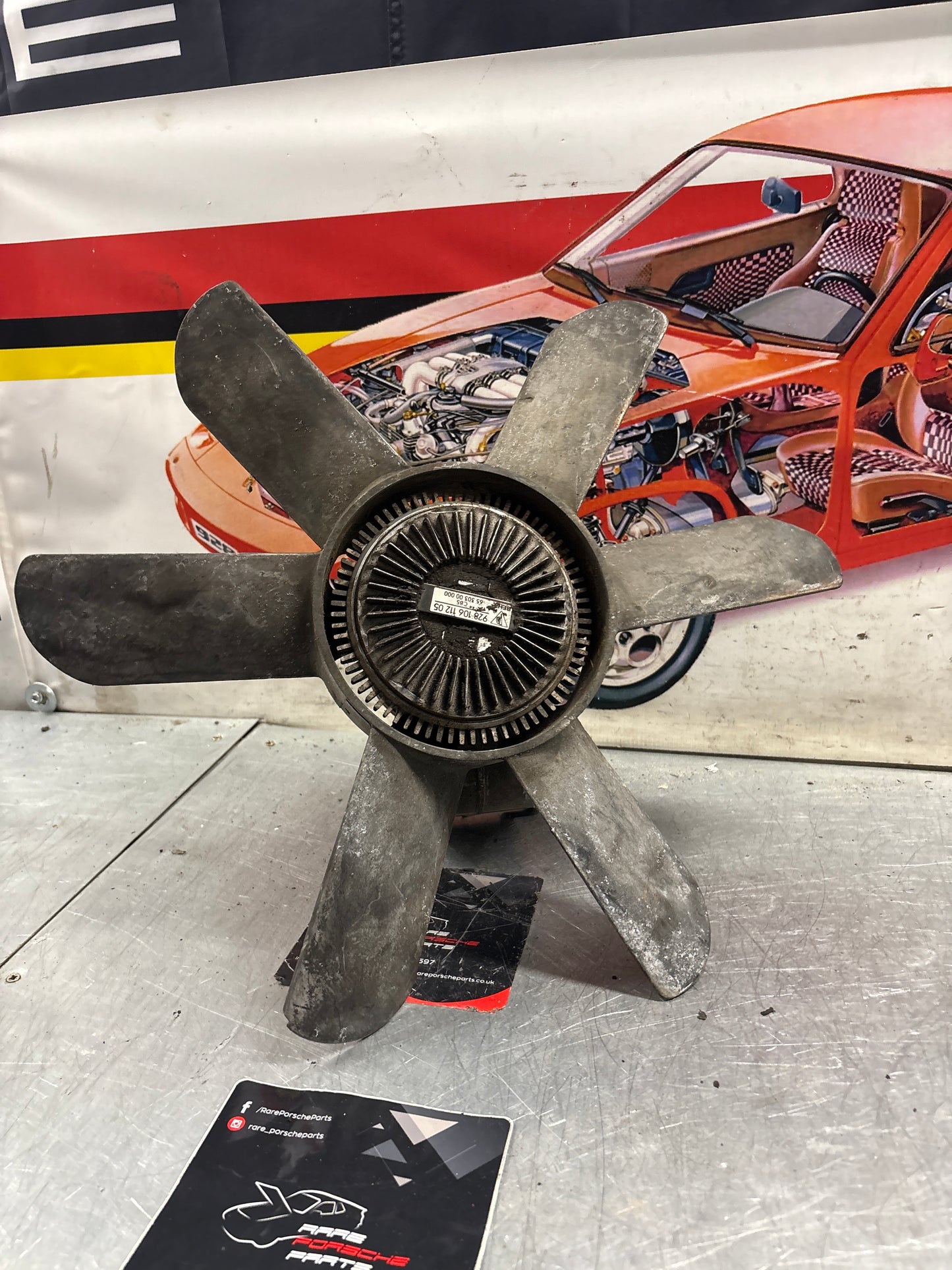 Porsche 928 Engine cooling viscous fan with bracket used 92810613701, 9281061101R