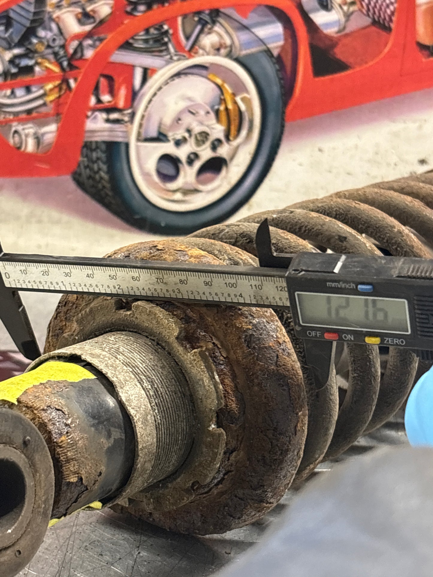 Porsche 928 rear shock absorber, used 92833305108