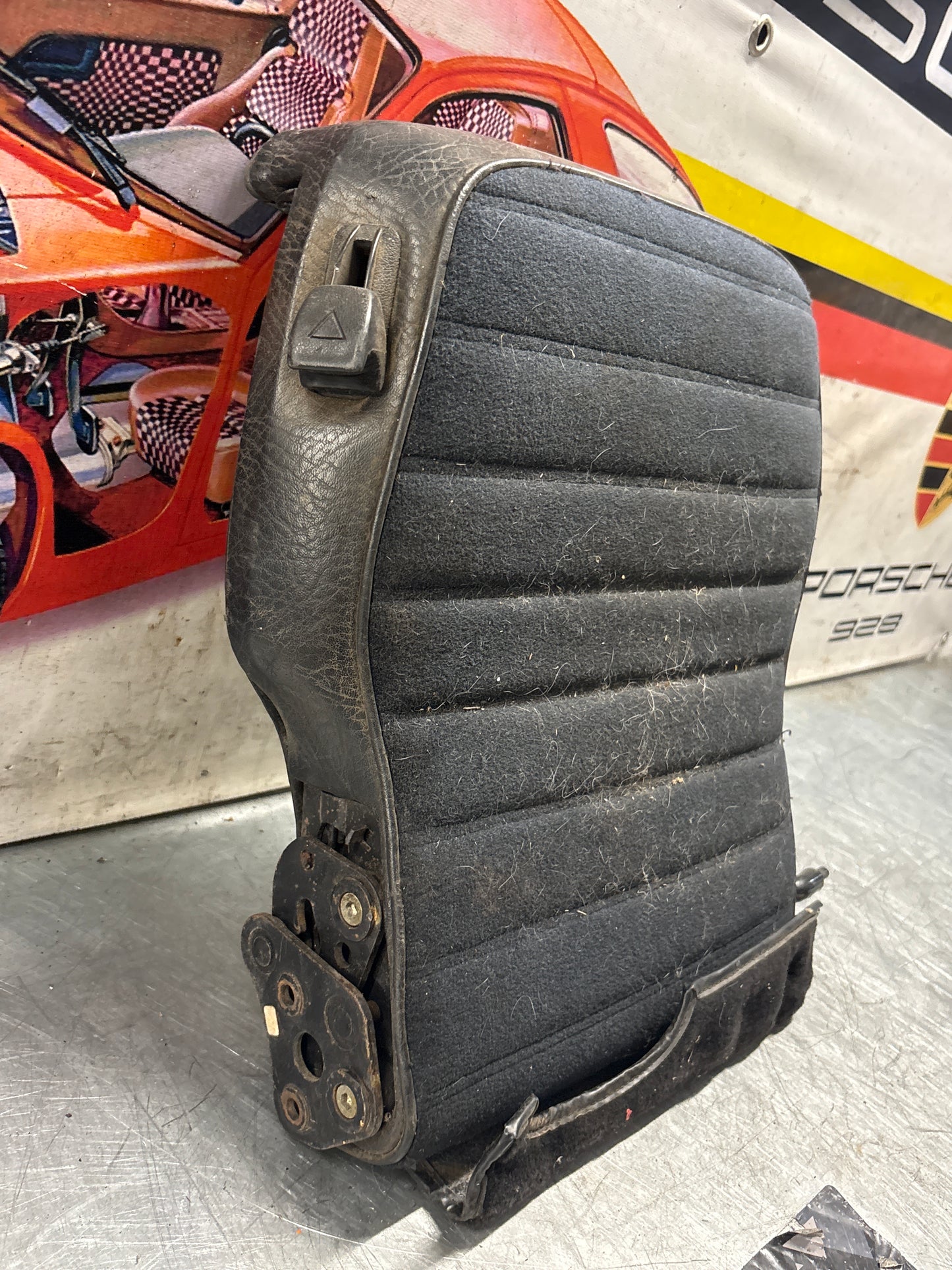 Porsche 928 rear right seat backrest, black, leather-velour used 92852203852