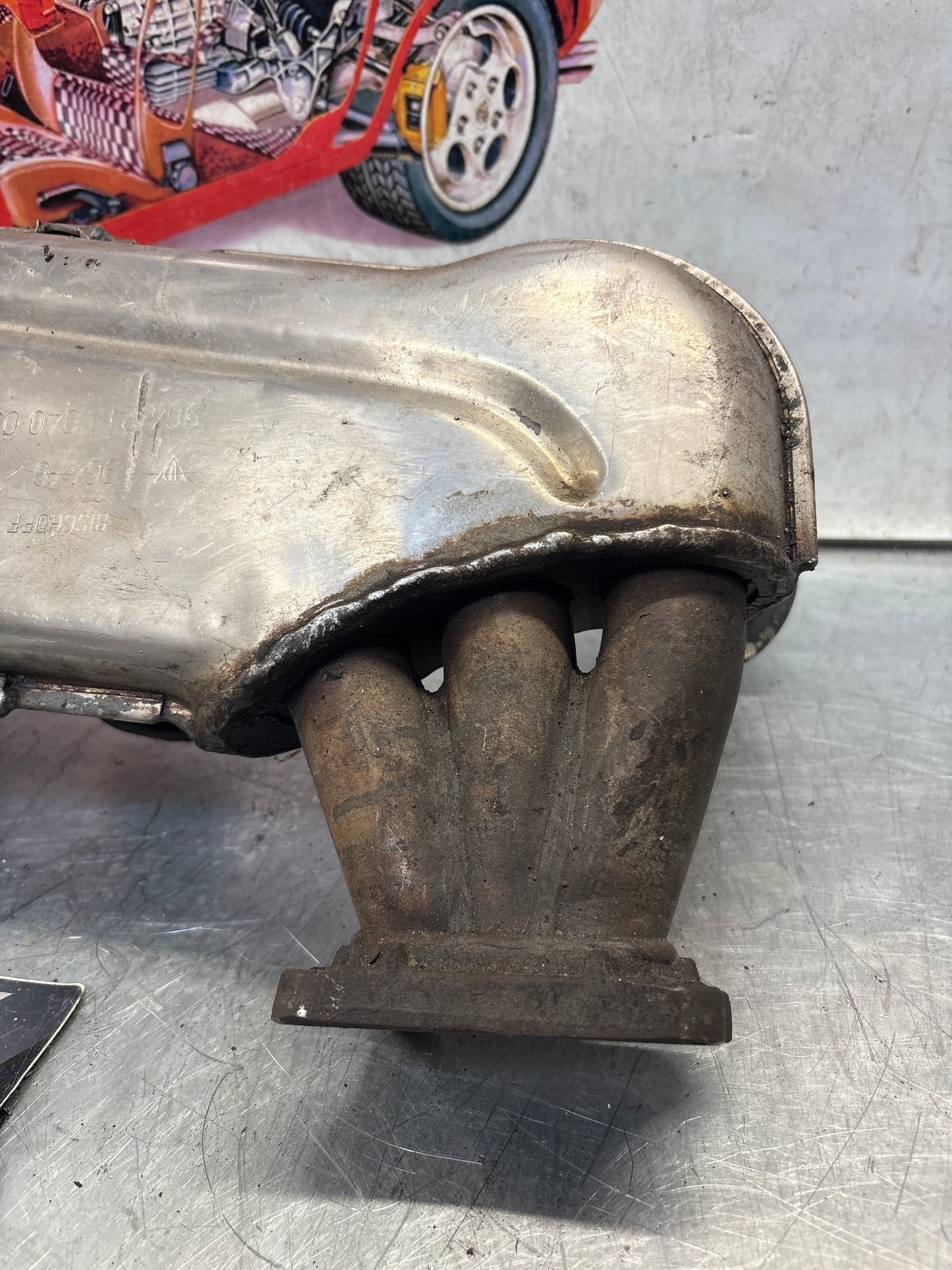 Porsche 911 964 right heat exchanger, used 96421104003