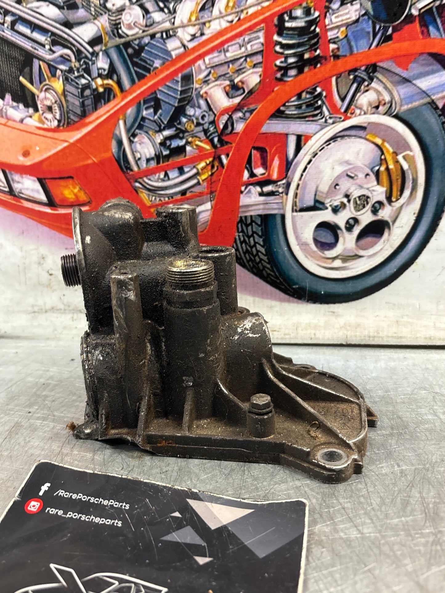 Porsche 944 Turbo thermostat housing, used 9511071512R