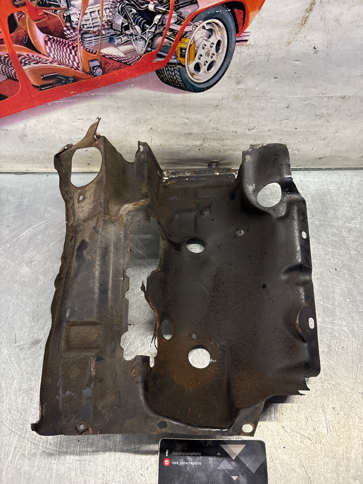 Porsche 914 cylinder cover heat shield, used 022119299A