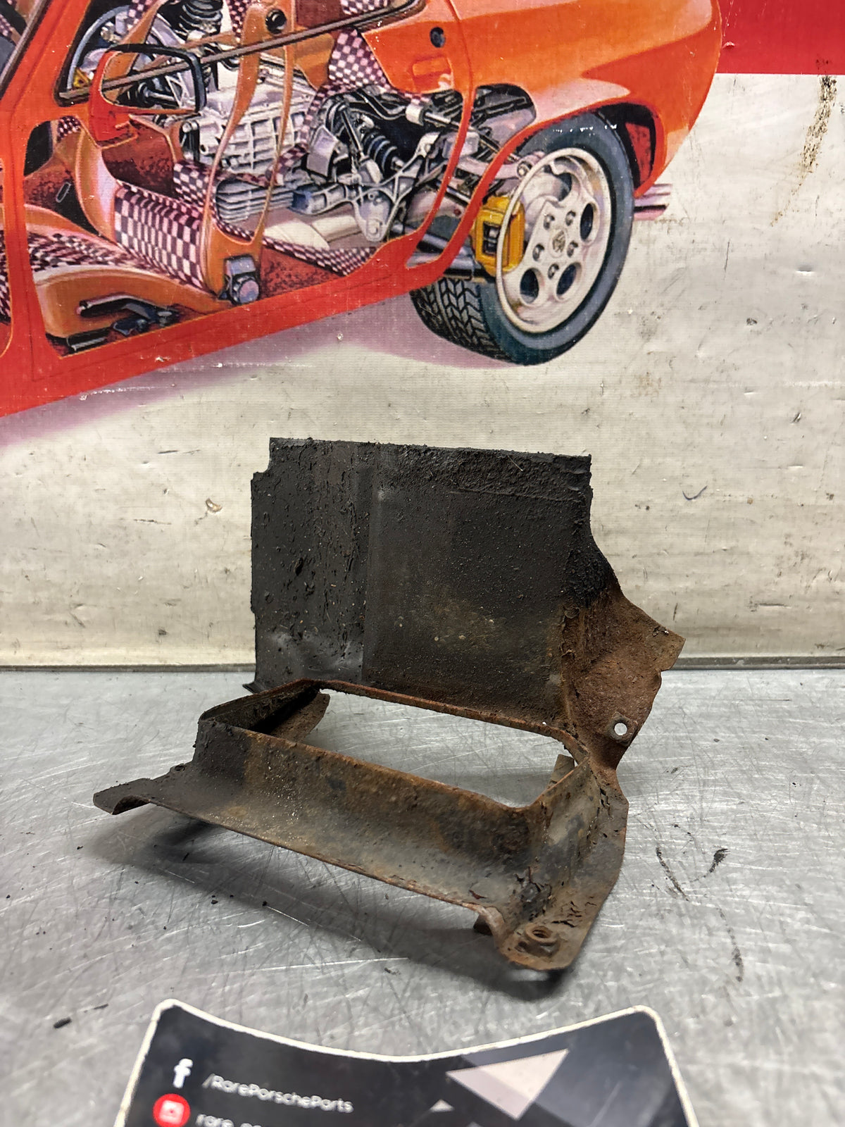 Porsche 914 oil cooler guide plate, used 021119367
