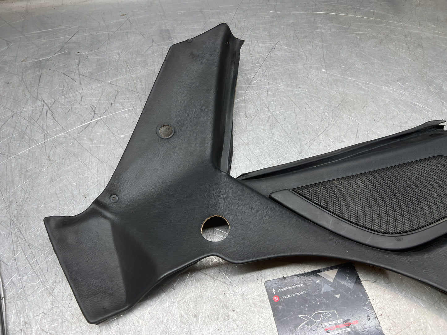 Porsche 944 Left Rear Quarter Trim Card, black  - used 944555021 M490 sound pack